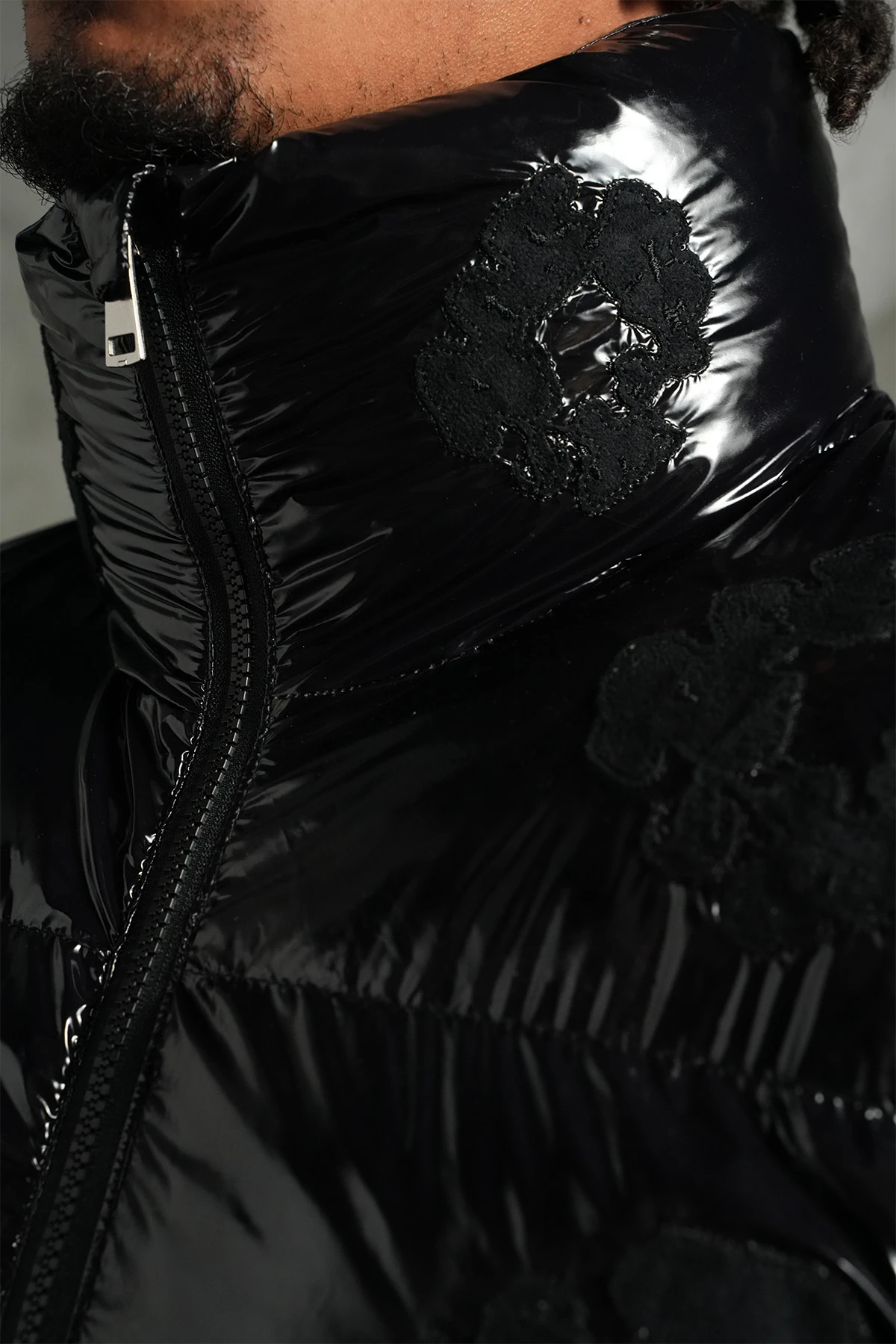 Çiçek Detaylı Şişme Mont