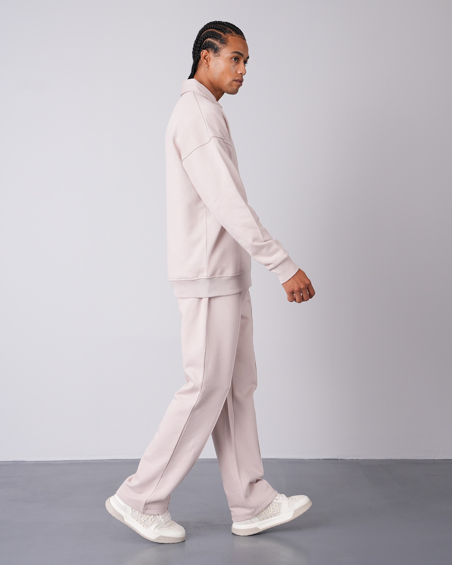 Sweatshirt Trousers Double Set - Beige