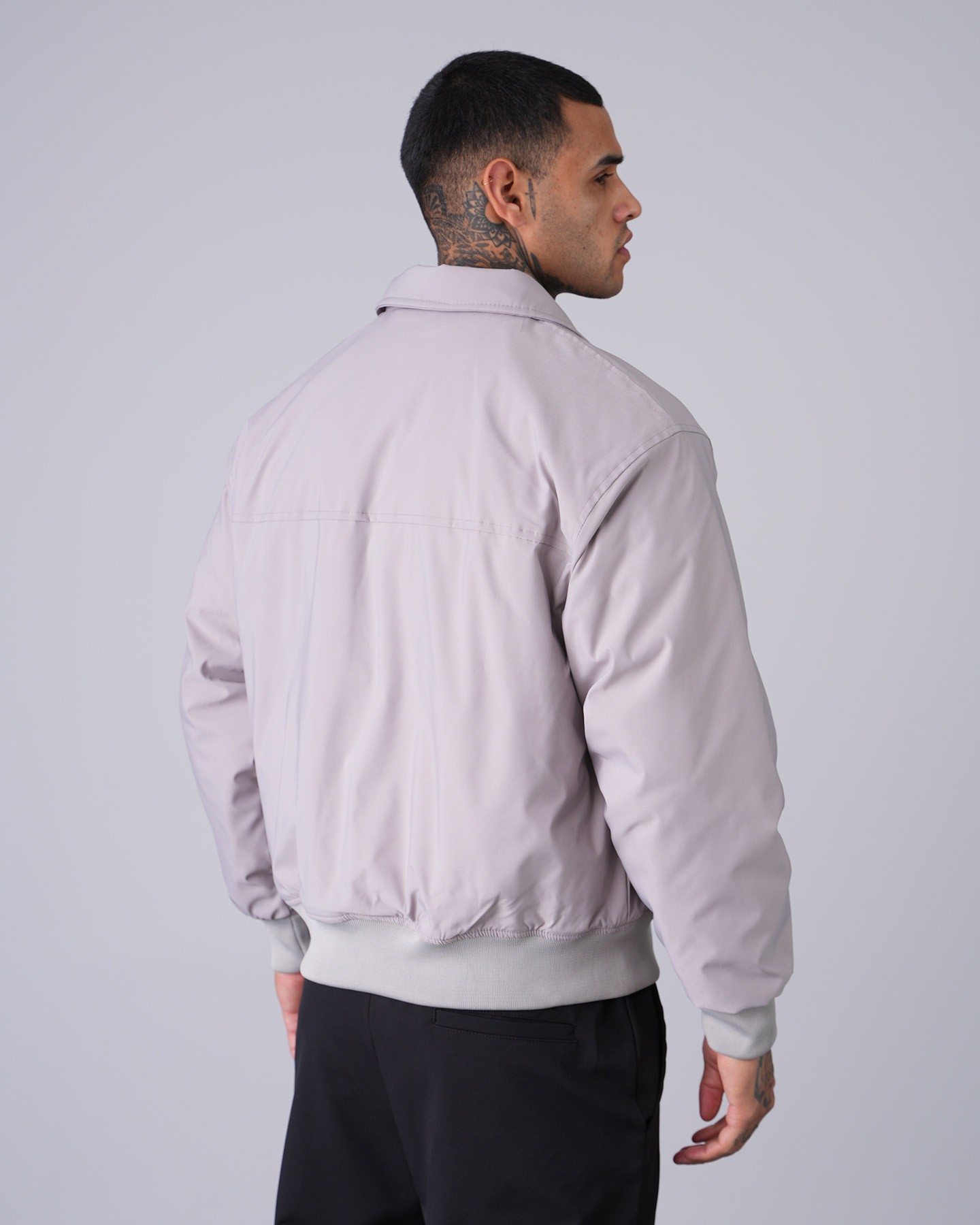 Regular Fit Bomber Coat - gray