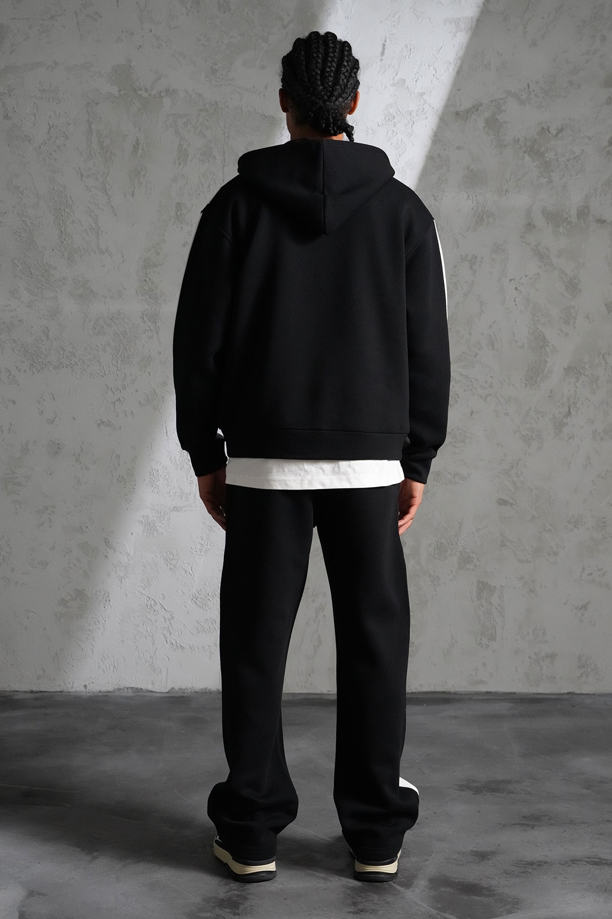 Renk Bloklu Kapüşonlu Eşofman Takım