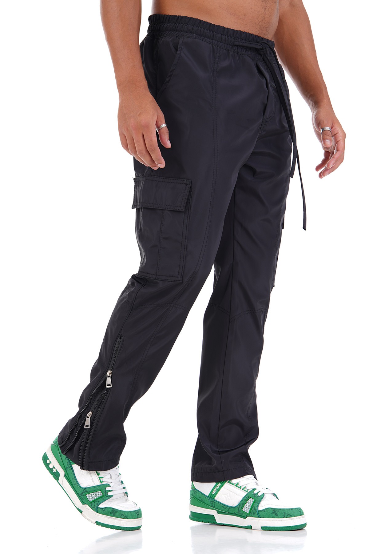 Cargo Trousers with Double Zipper Detail on the Leg