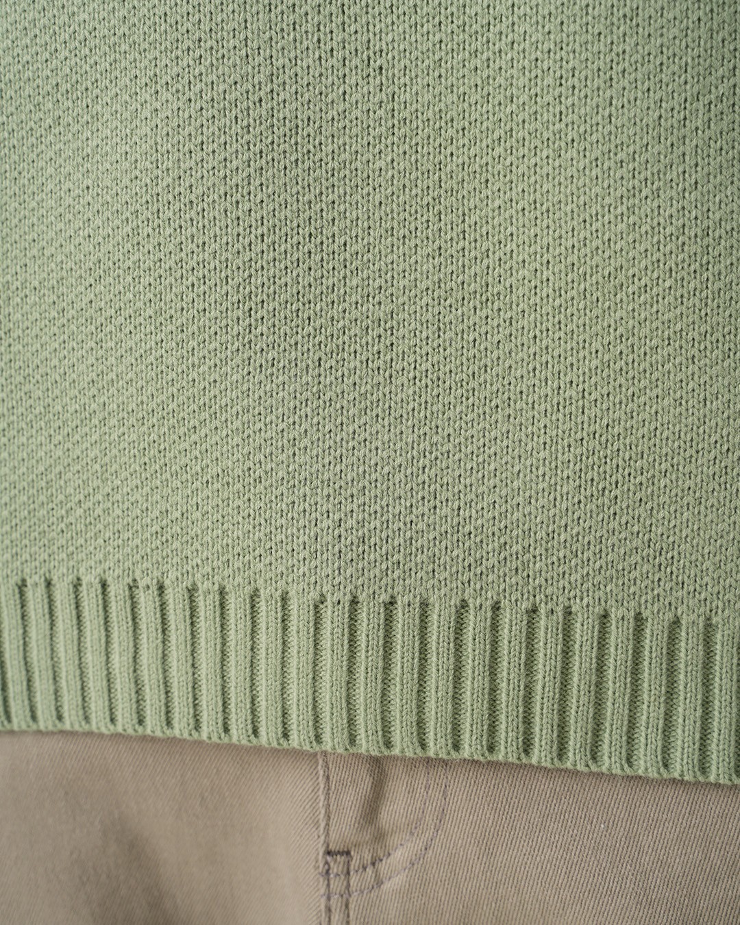 Basic Crew Neck Knitwear Sweater - Mint