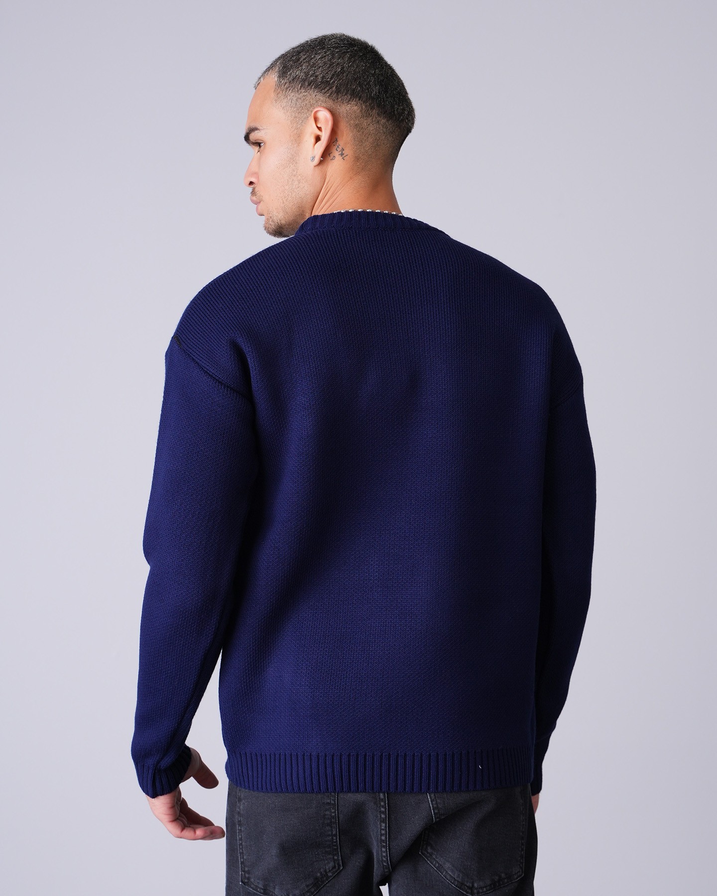 C Detailed Knitwear Sweater - Lacivert