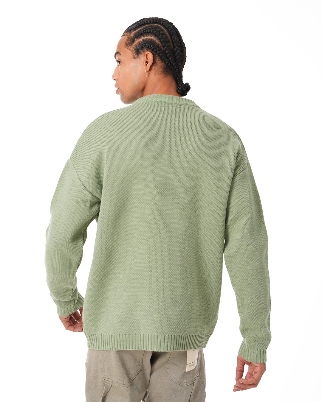 Basic Crew Neck Knitwear Sweater - Mint