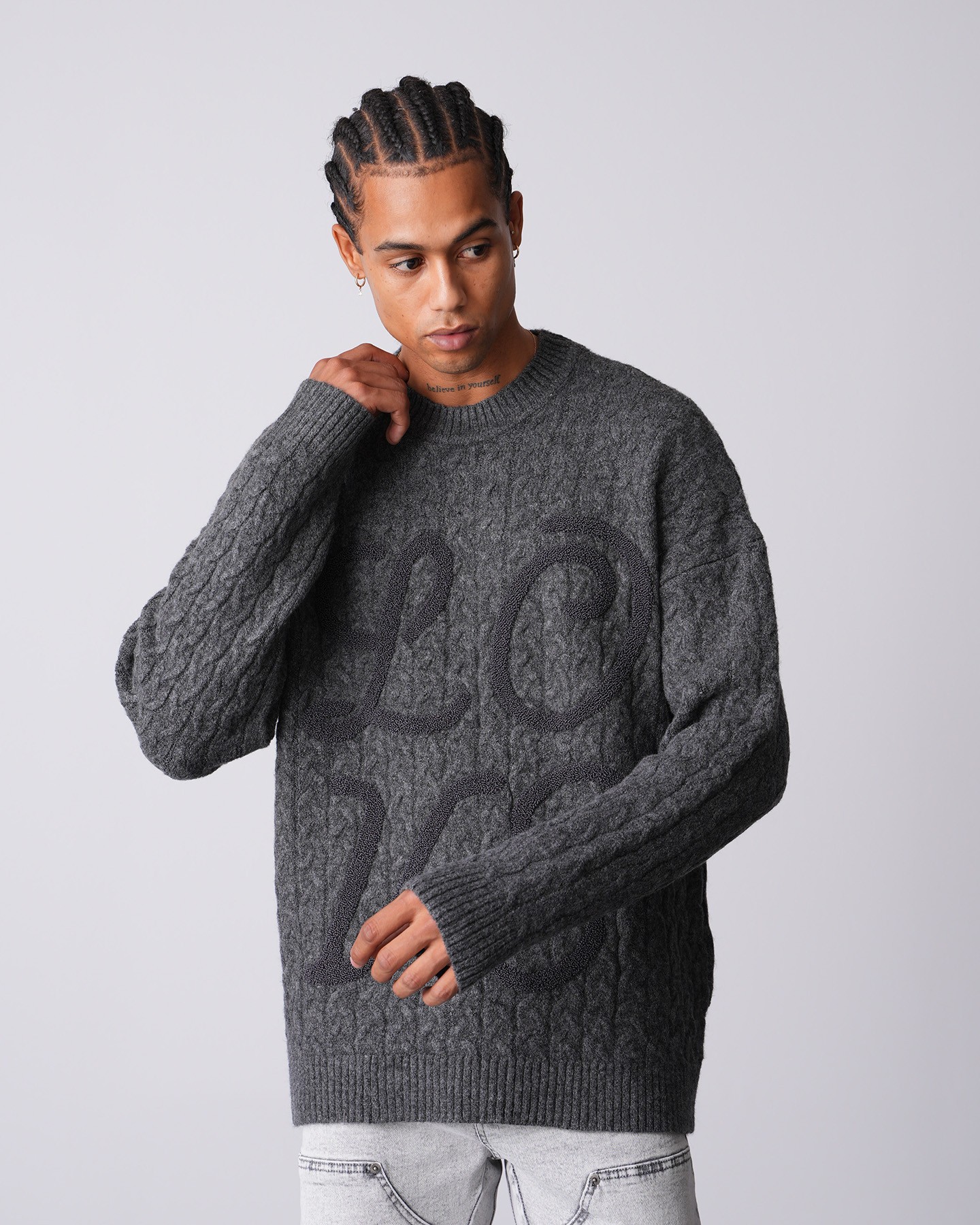 Love Knitted Knitwear Sweater - anthracite