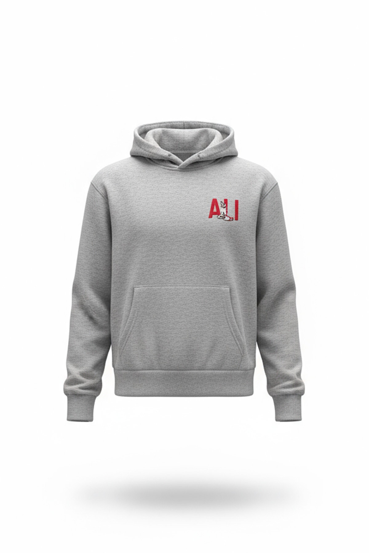 Muhammed Ali Kapüşonlu Sweatshirt - Gri