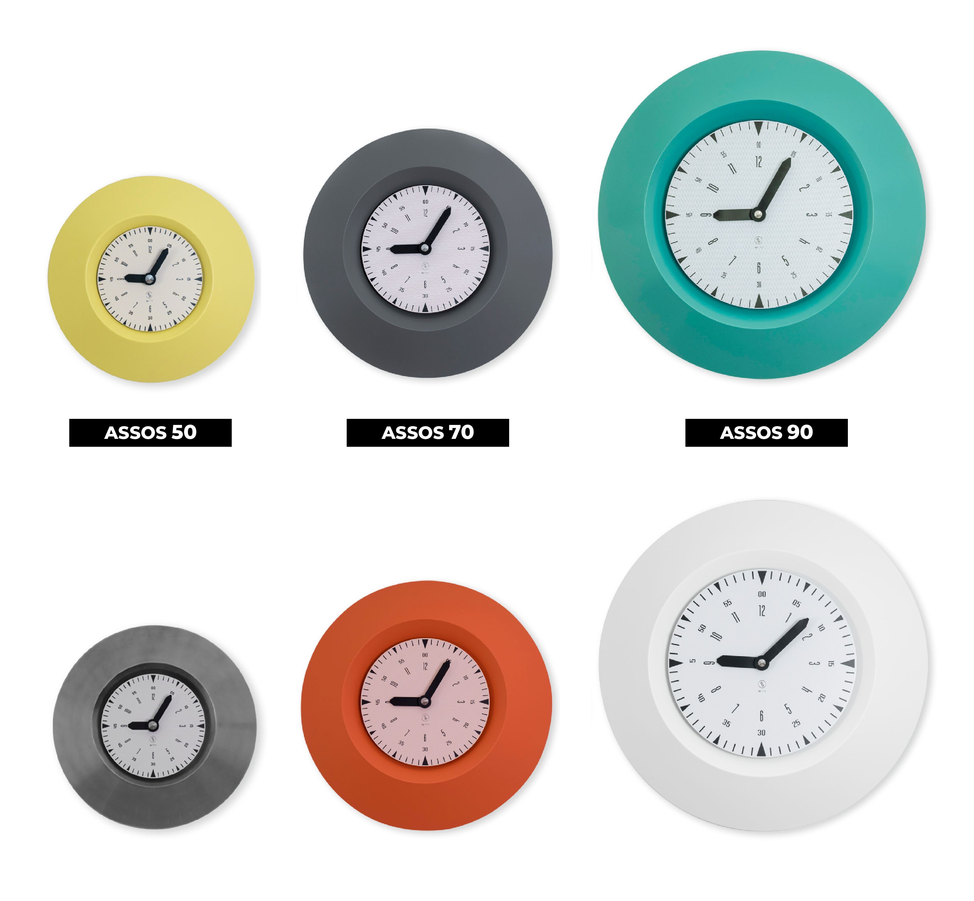 SY Time Assos 50 CM Duvar Saati - 9793 Patentli Manyetik Kadran Sistemi, Ayarlanabilir Kollar, Fiberglas ve Alüminyum Tasarım