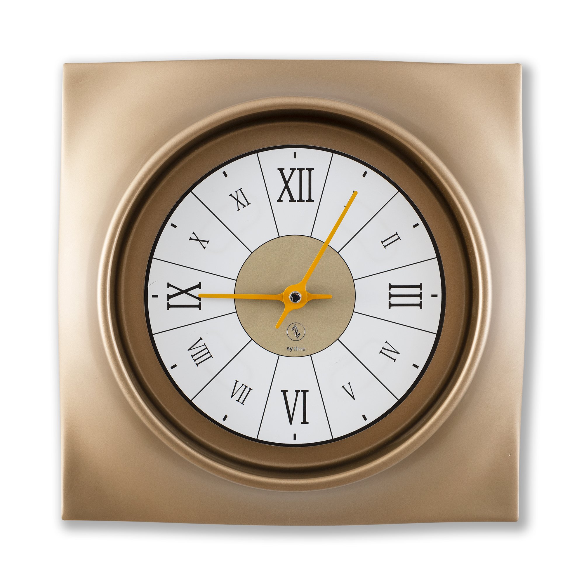 SY Time Avşa 40 CM Wall Clock Patented Magnetic Dial System, Adjustable Hands, Fiberglass and Aluminum Design - Bronze-Metallic