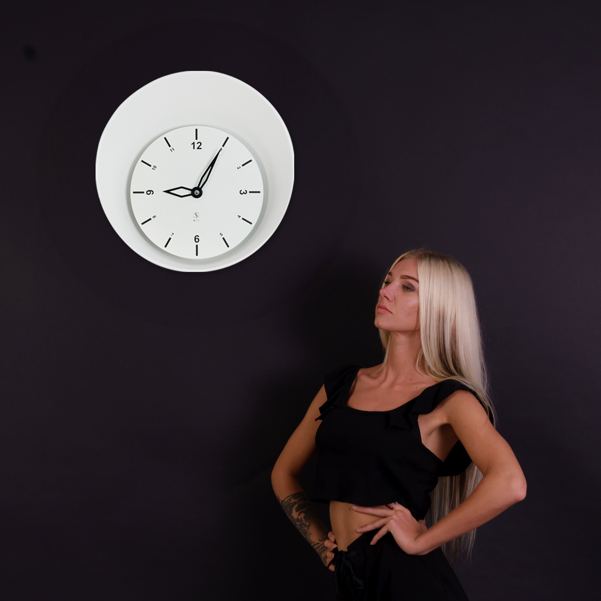 SY Time Termessos 50 CM Duvar Saati - 9564 Patentli Manyetik Kadran Sistemi, Ayarlanabilir Kollar, Fiberglas ve Alüminyum Tasarım