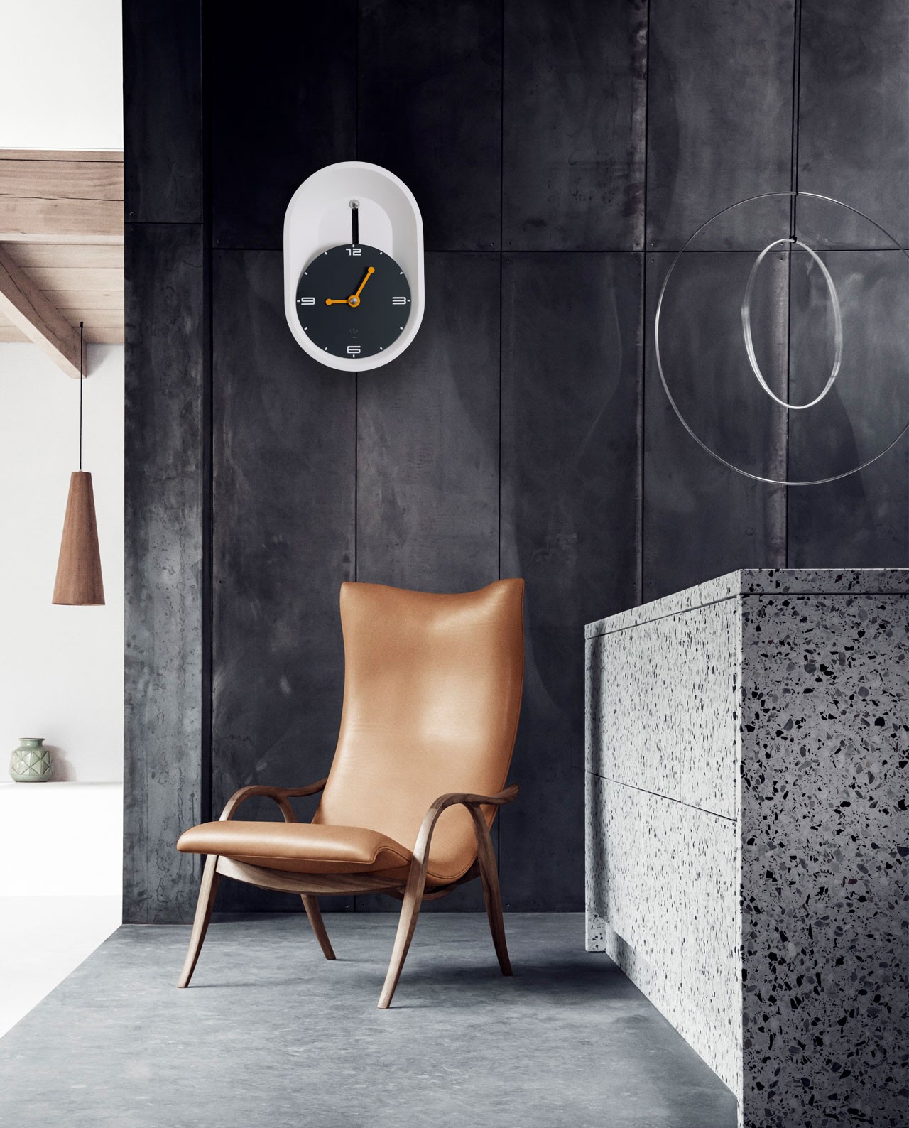 SY Time Aspendos 60 CM Wall Clock Patented Magnetic Dial System, Adjustable Arms, Fiberglass and Aluminum Design