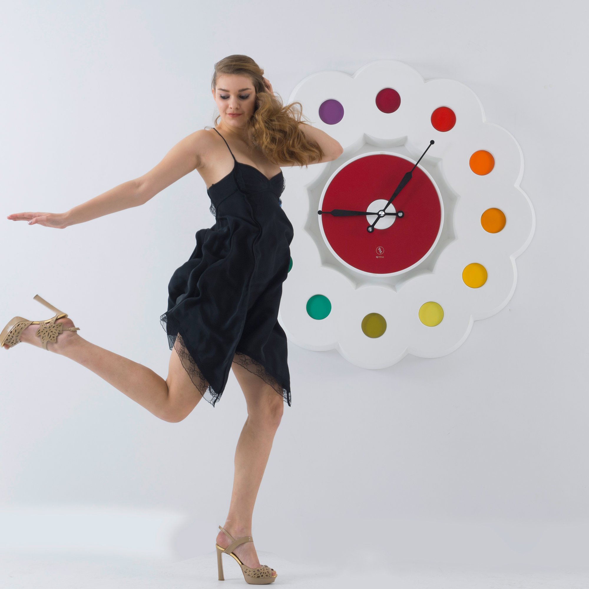SY Time Hitit 120 CM Wall Clock Patented Magnetic Dial System, Adjustable Arms, Fiberglass and Aluminum Design