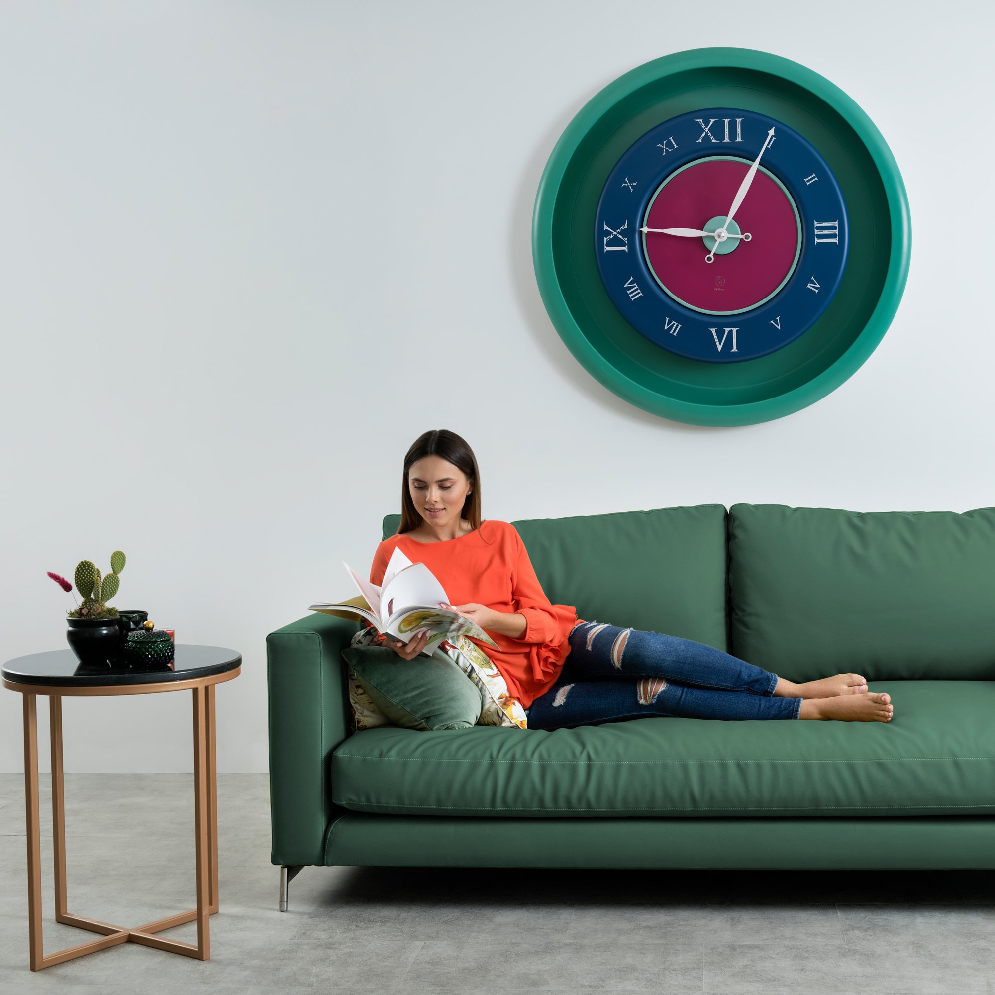 SY Time Zeugma 120 CM Duvar Saati - 7546 Patentli Manyetik Kadran Sistemi, Ayarlanabilir Kollar, Fiberglas ve Alüminyum Tasarım