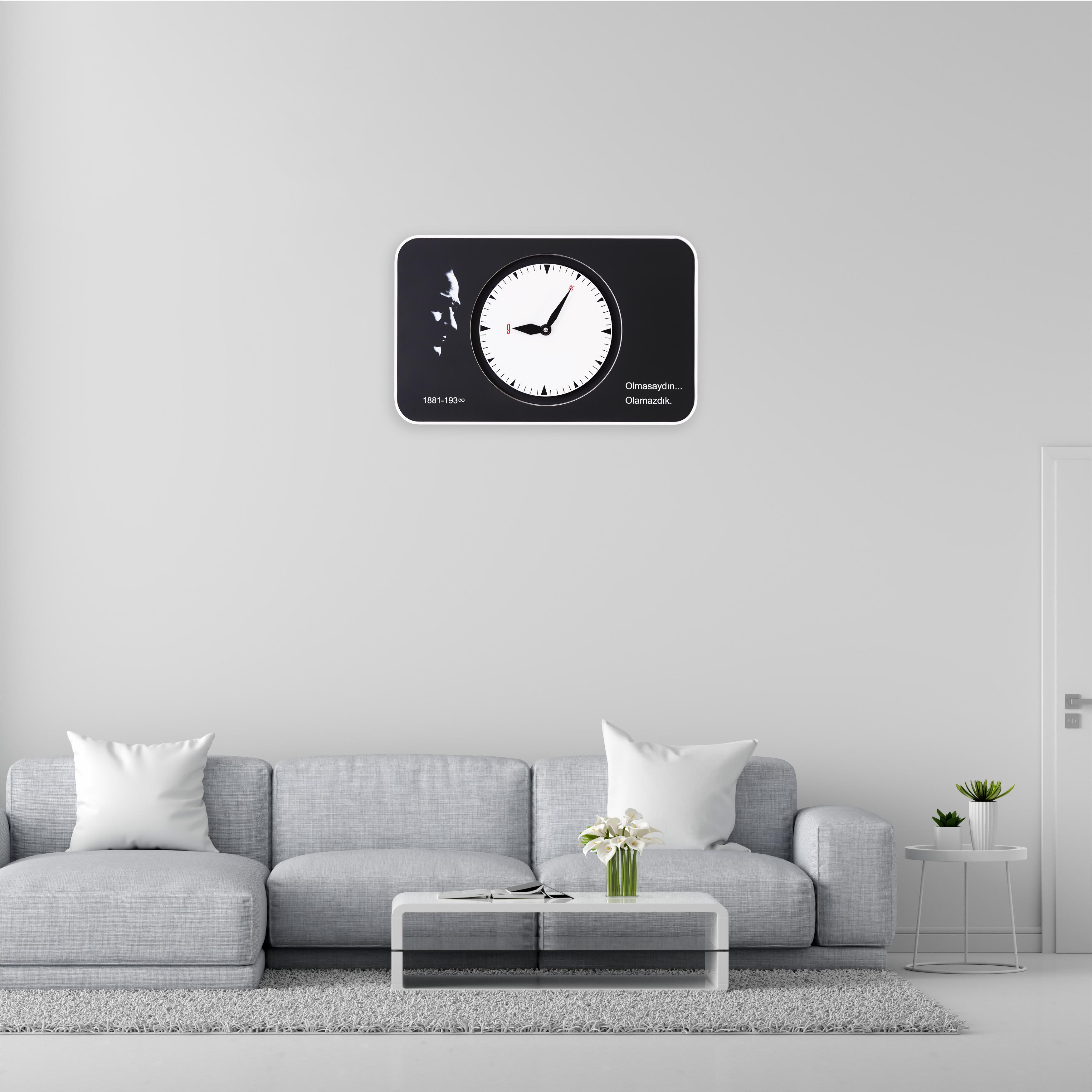 Bandırma Wall Clock 80 CM Patented Magnetic Dial System, Adjustable Hands, Fiberglass and Aluminum Design