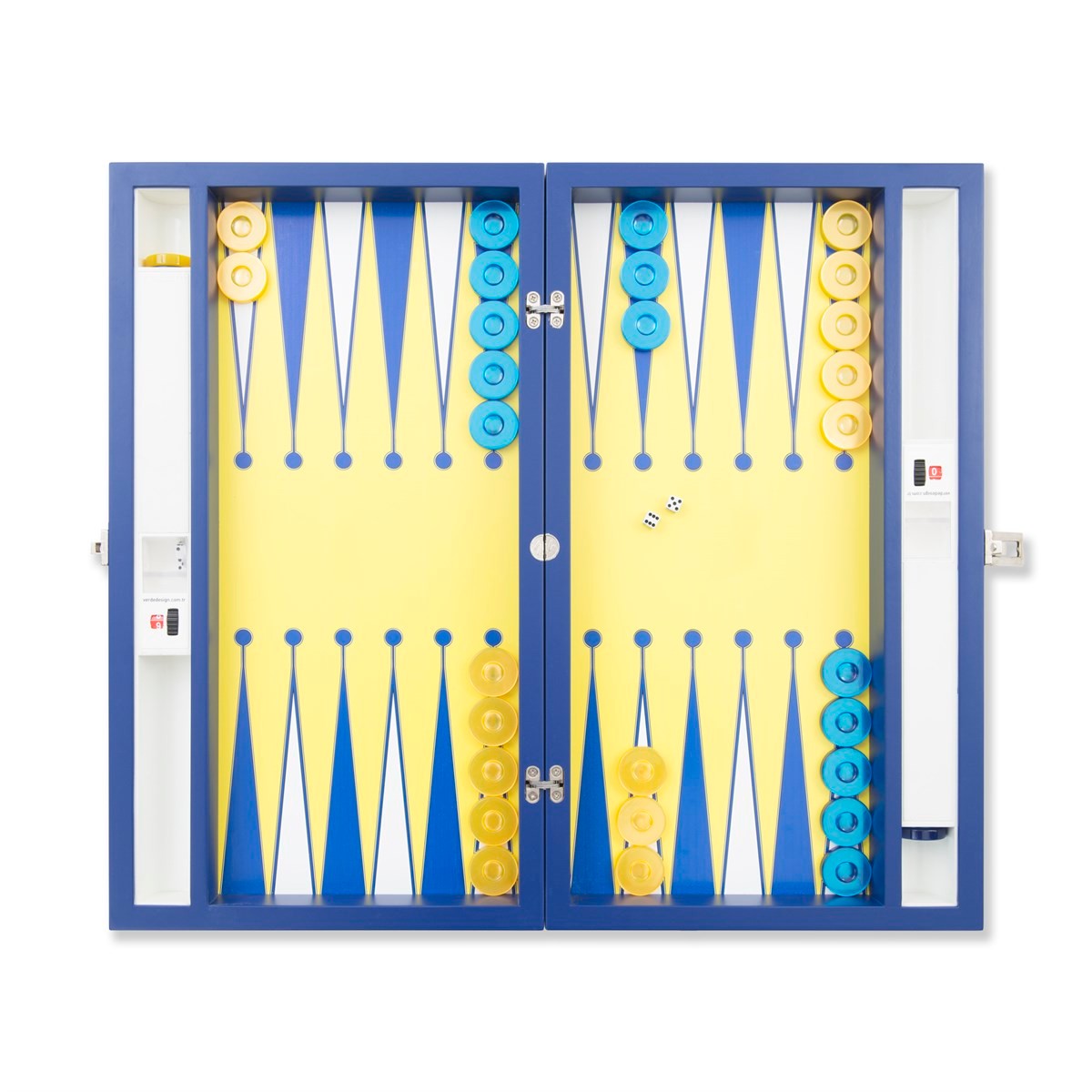 Fan Backgammon 35 - 3395 Handmade Backgammon Set - Personalized Premium with Ultramarine Leather, Custom Name and Logo, High Quality Wooden Board