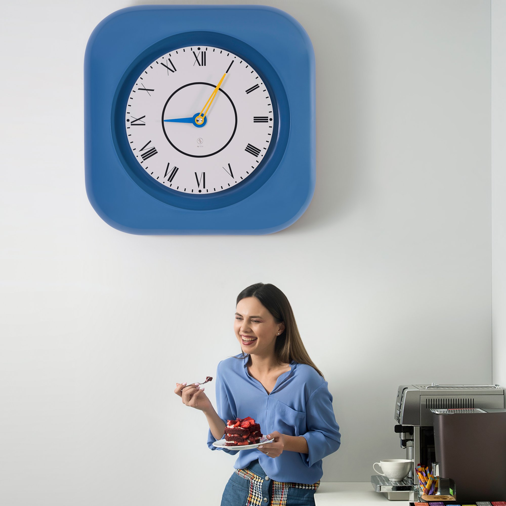 SY Time Knidos 80 CM Duvar Saati - 7201 Patentli Manyetik Kadran Sistemi, Ayarlanabilir Kollar, Fiberglas ve Alüminyum Tasarım