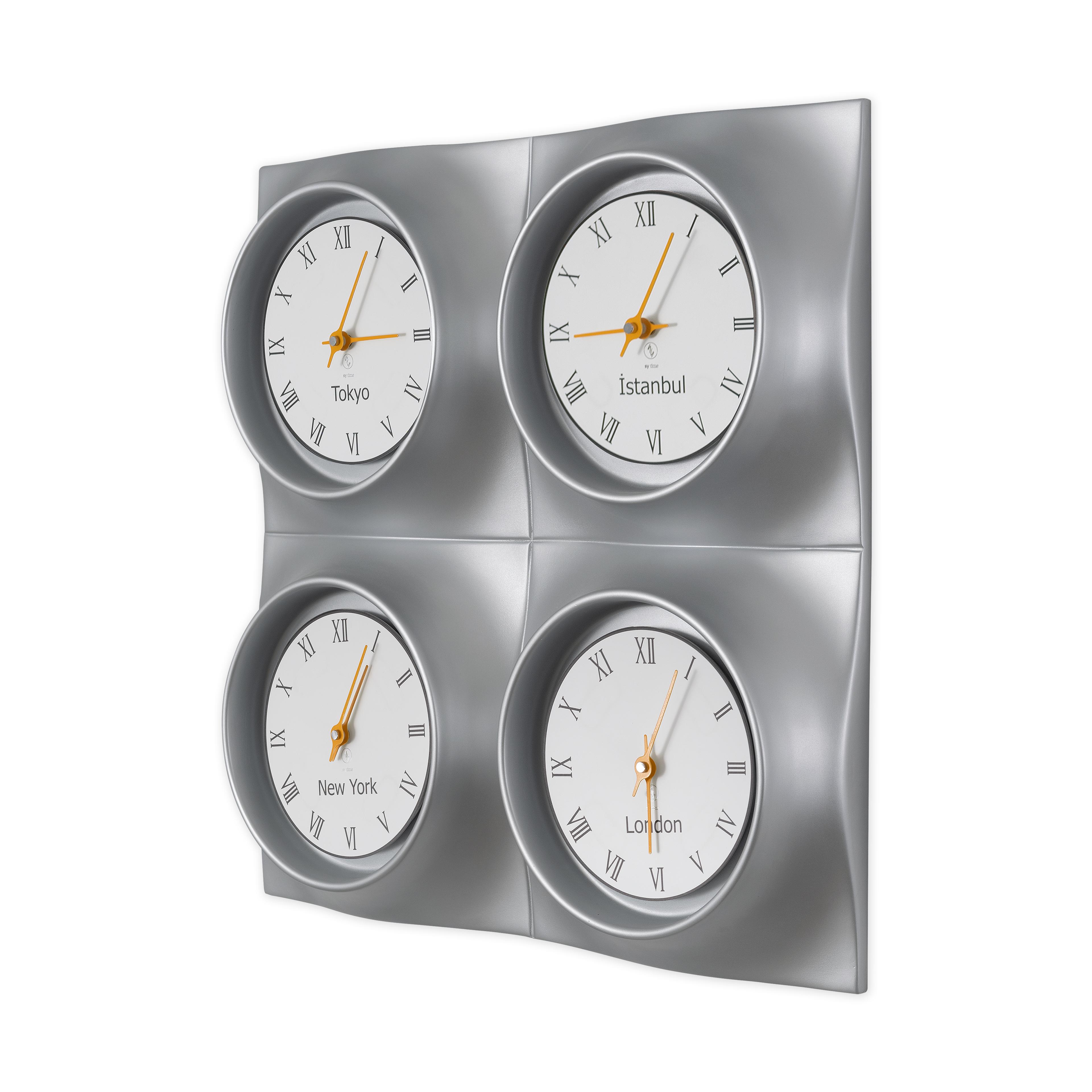 SY Time Avşa Hotel Wall Clock / Reception Clock Patented Magnetic Dial System, Adjustable Hands, Fiberglass and Aluminum Design