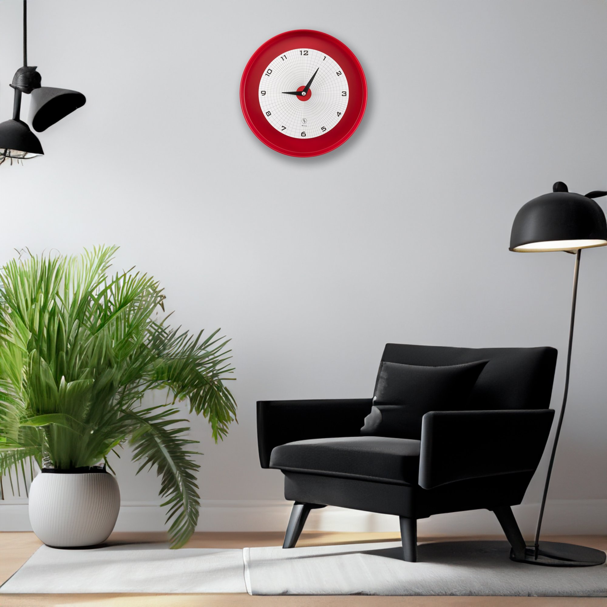 SY Time Adrasan 50 CM Wall Clock - 7317 Patented Magnetic Dial System, Adjustable Hands, Fiberglass and Aluminum Design