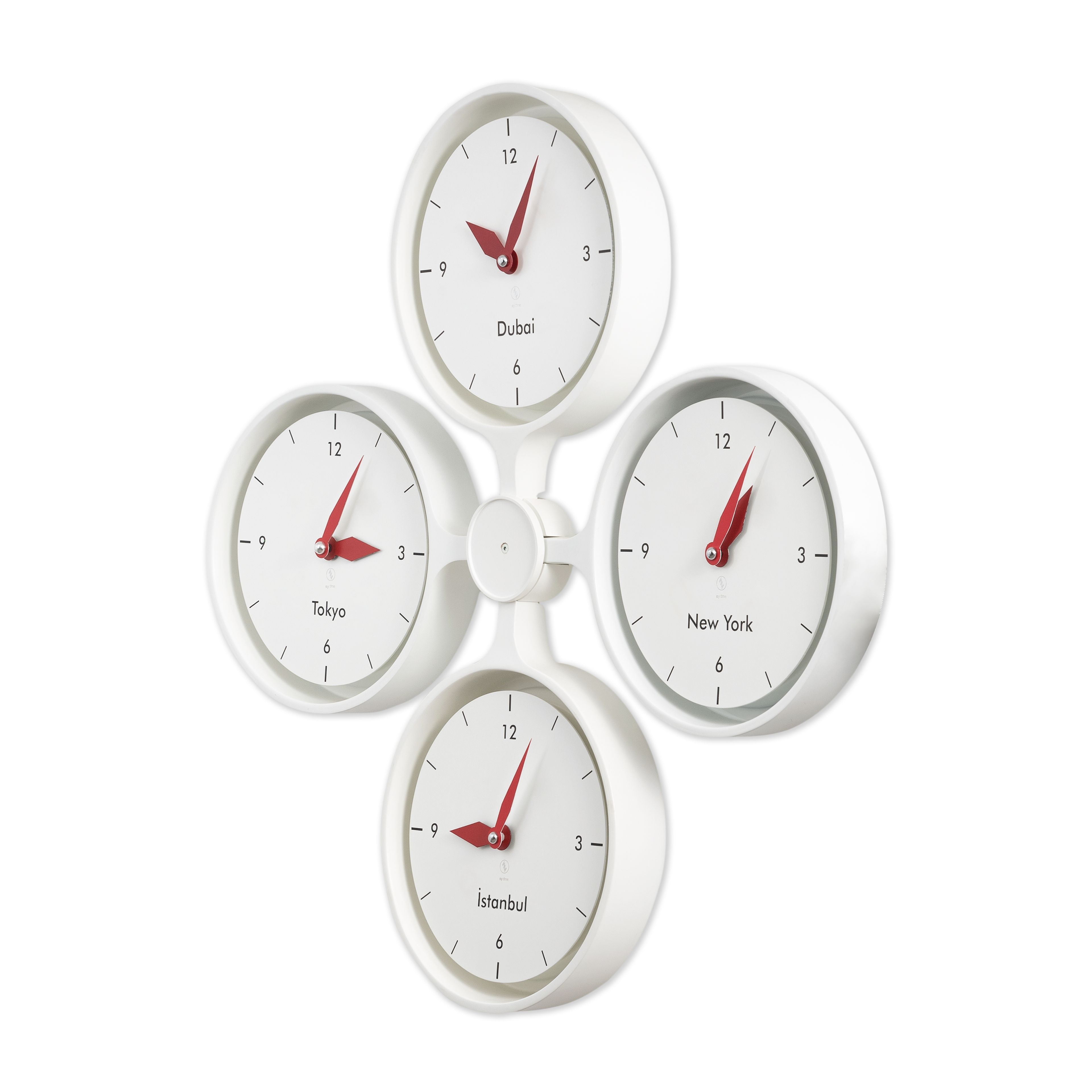 SY Time Iasos Hotel Wall Clock / Reception Clock Patented Magnetic Dial System, Adjustable Hands, Fiberglass and Aluminum Design