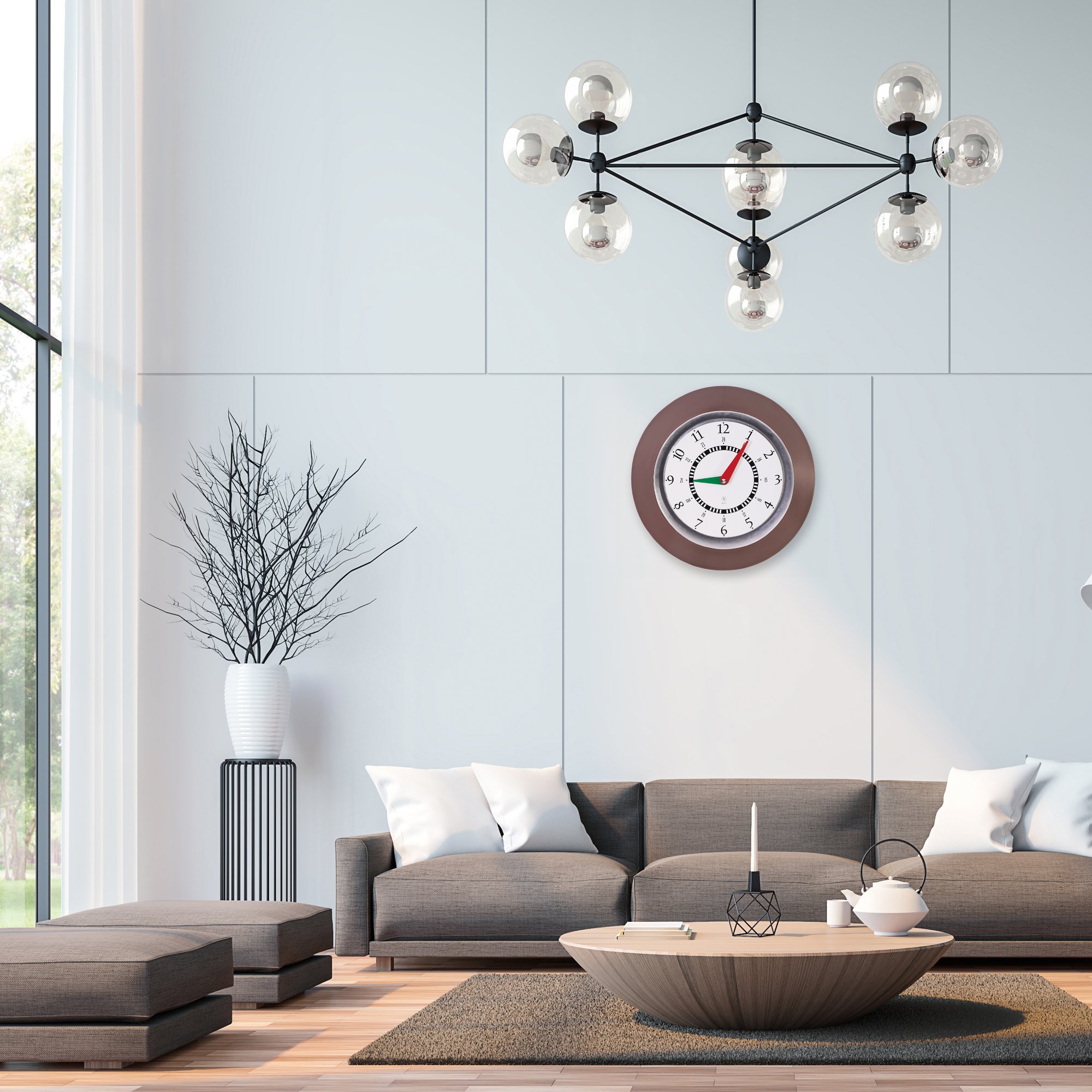 SY Time Urartu 80 CM Duvar Saati - 7256 Patentli Manyetik Kadran Sistemi, Ayarlanabilir Kollar, Fiberglas ve Alüminyum Tasarım