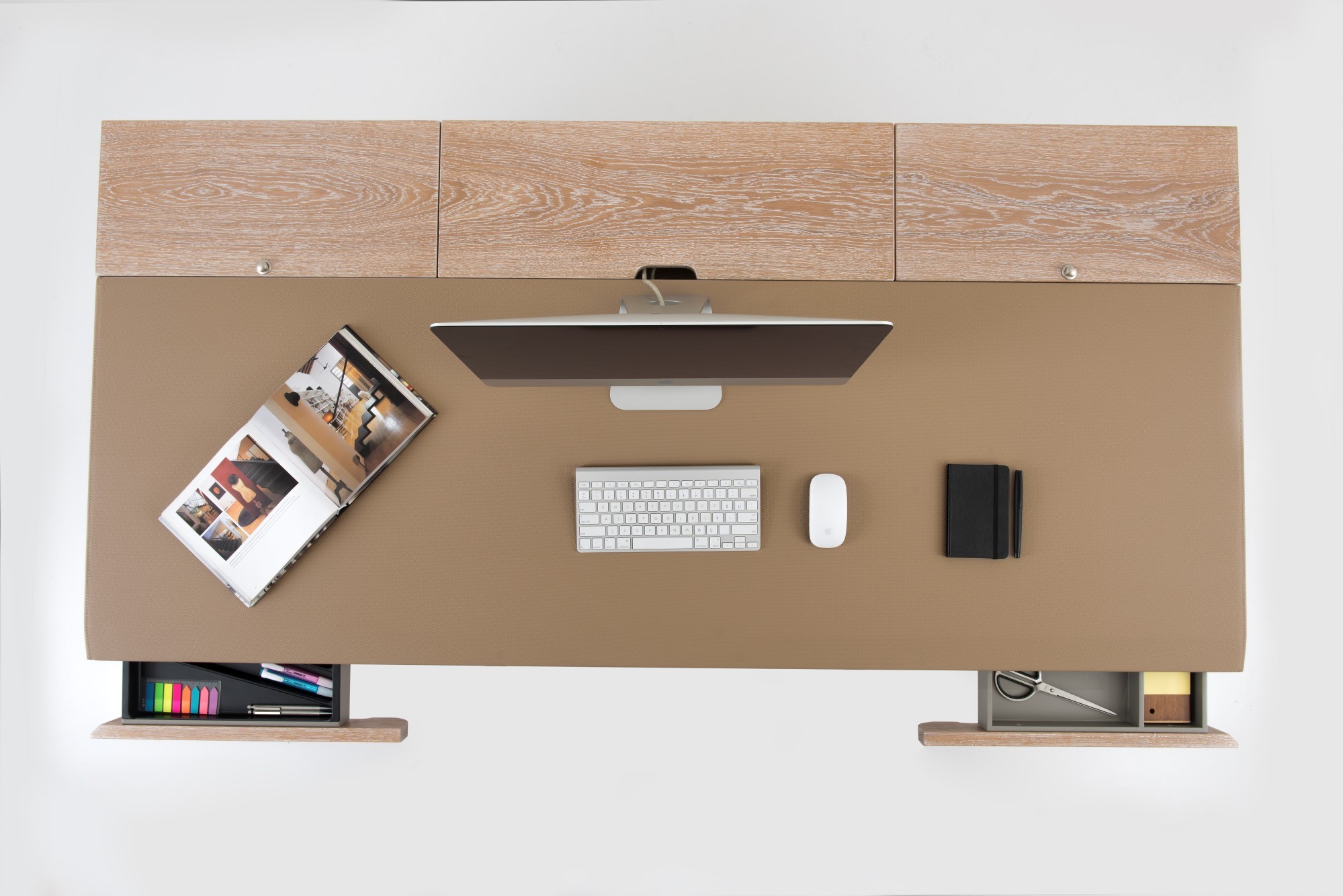 Picta : Study Desk 180 CM - Modern Solid Oak and Walnut Desk for Office, Study Room or Home Use