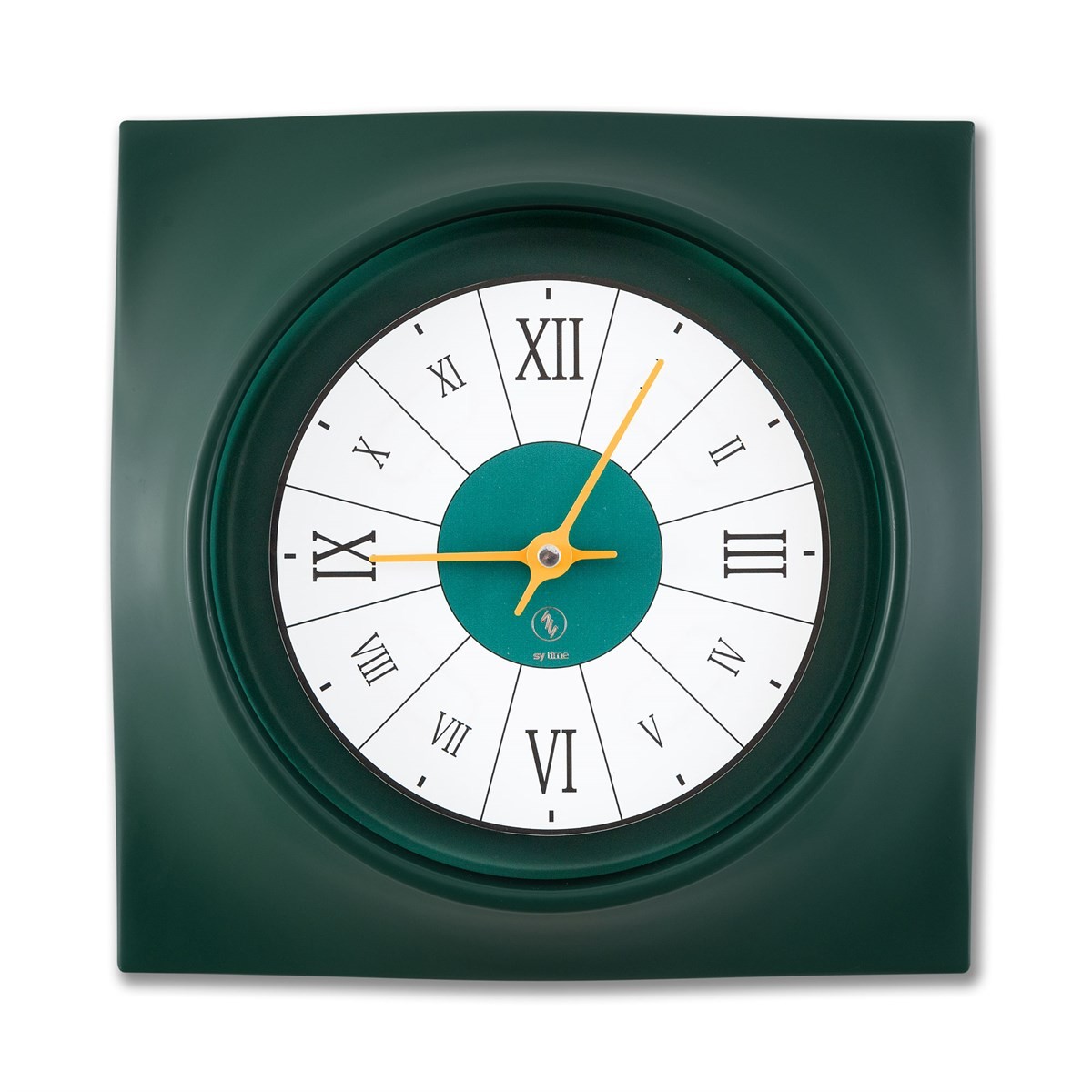 SY Time Avşa 40 CM Wall Clock Patented Magnetic Dial System, Adjustable Hands, Fiberglass and Aluminum Design - Green-Metallic