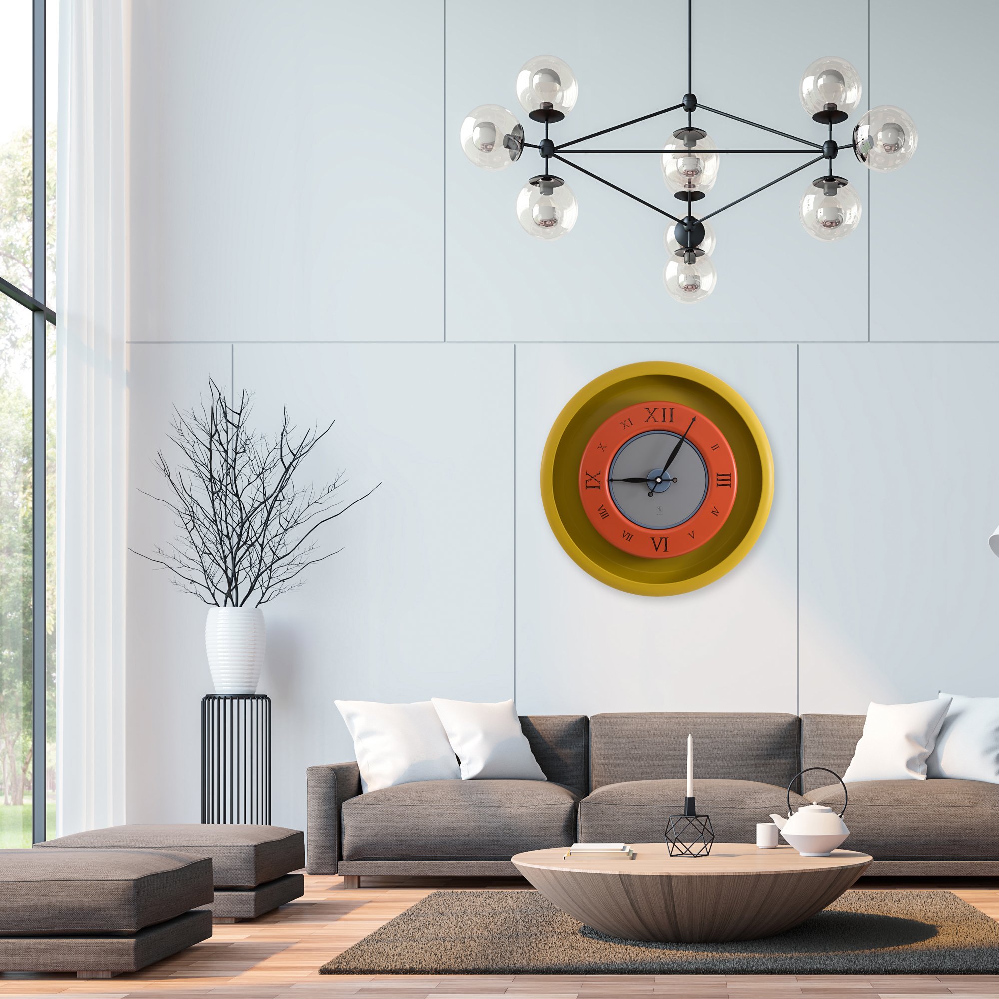 SY Time Zeugma 120 CM Wall Clock - 7584 Patented Magnetic Dial System, Adjustable Hands, Fiberglass and Aluminum Design
