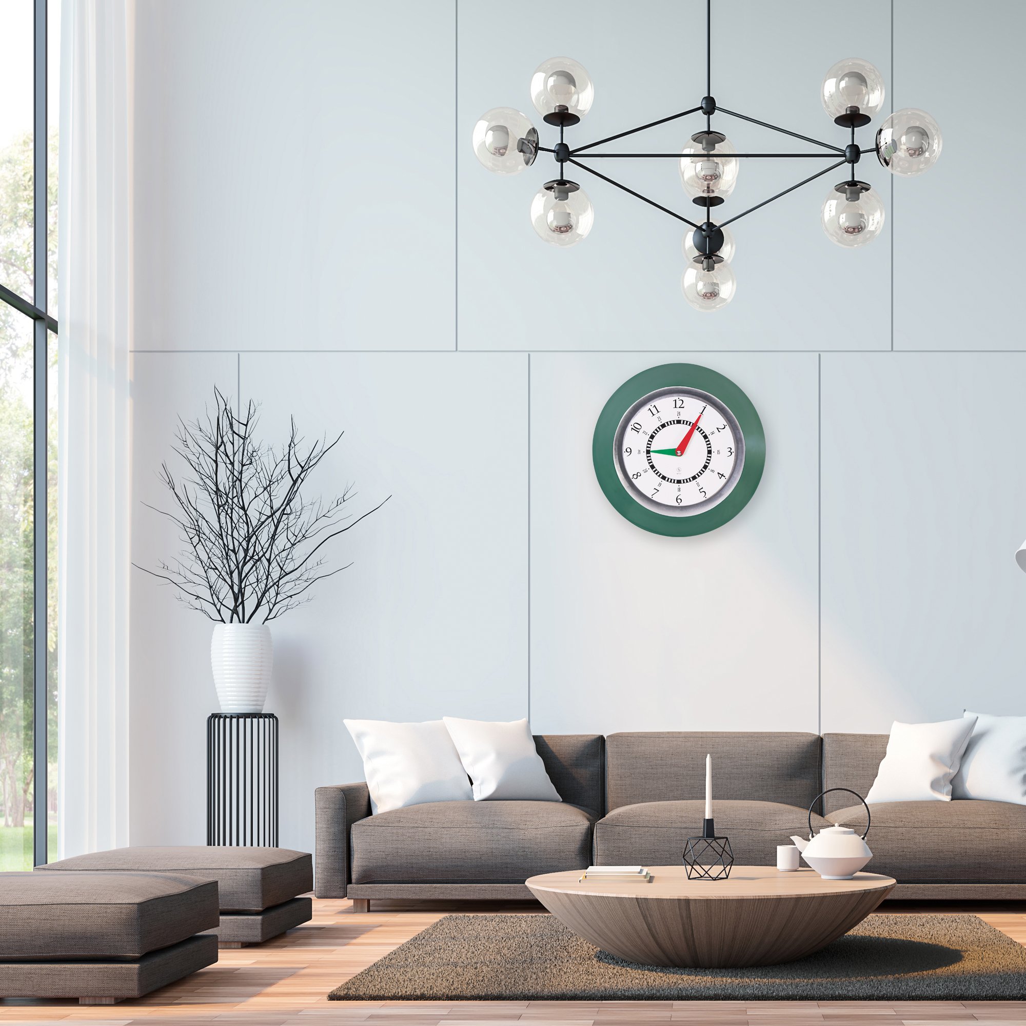 SY Time Urartu 80 CM Duvar Saati - 7232 Patentli Manyetik Kadran Sistemi, Ayarlanabilir Kollar, Fiberglas ve Alüminyum Tasarım