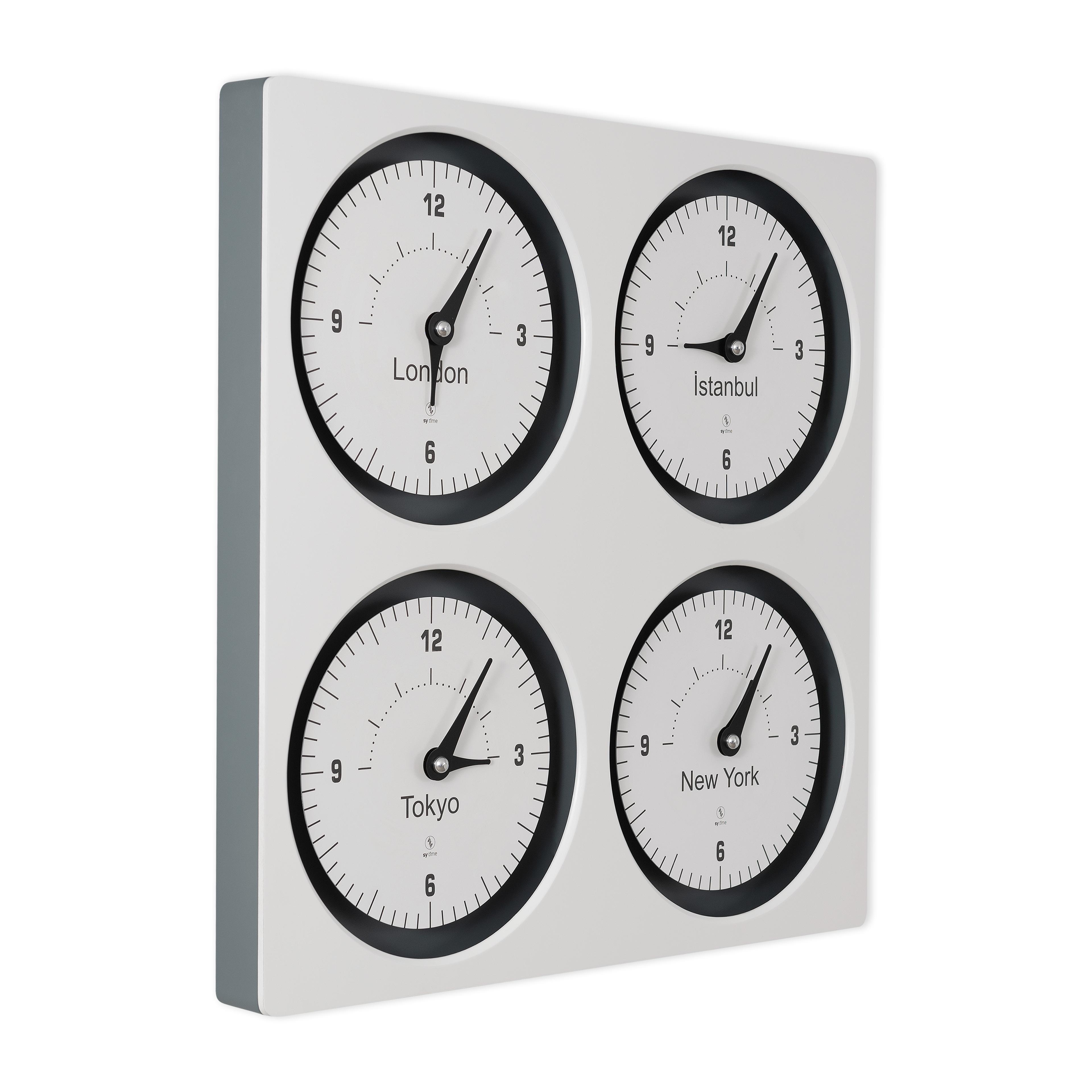 SY Time Tios Hotel Wall Clock / Reception Clock Patented Magnetic Dial System, Adjustable Hands, Fiberglass and Aluminum Design