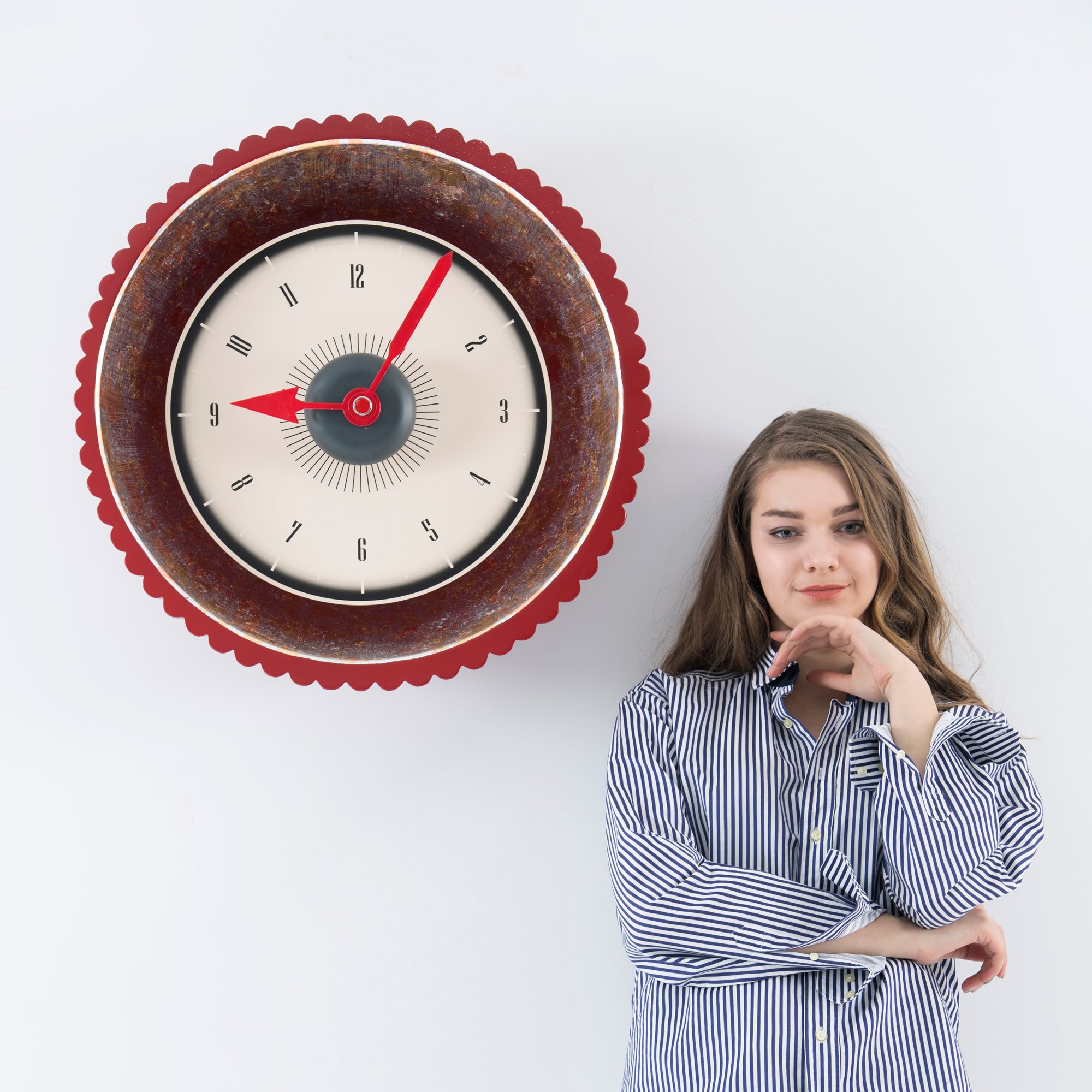 SY Time Harput 60 CM Wall Clock Patented Magnetic Dial System, Adjustable Hands, Fiberglass and Aluminum Design