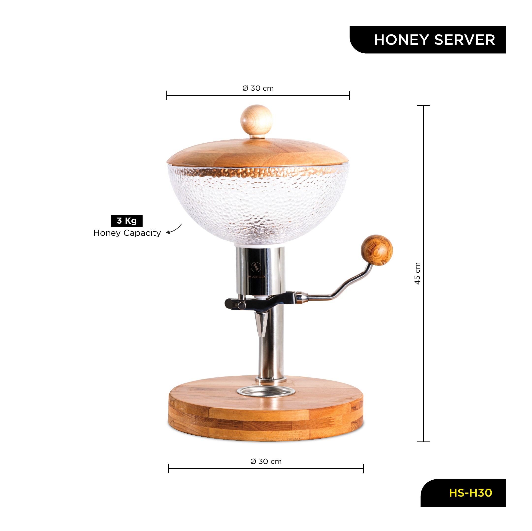 Honey Jar - Special Design Honey Server for Home, Hotel and Restaurant, Dispenses 10g Honey, Stylish, Durable - Balmatik