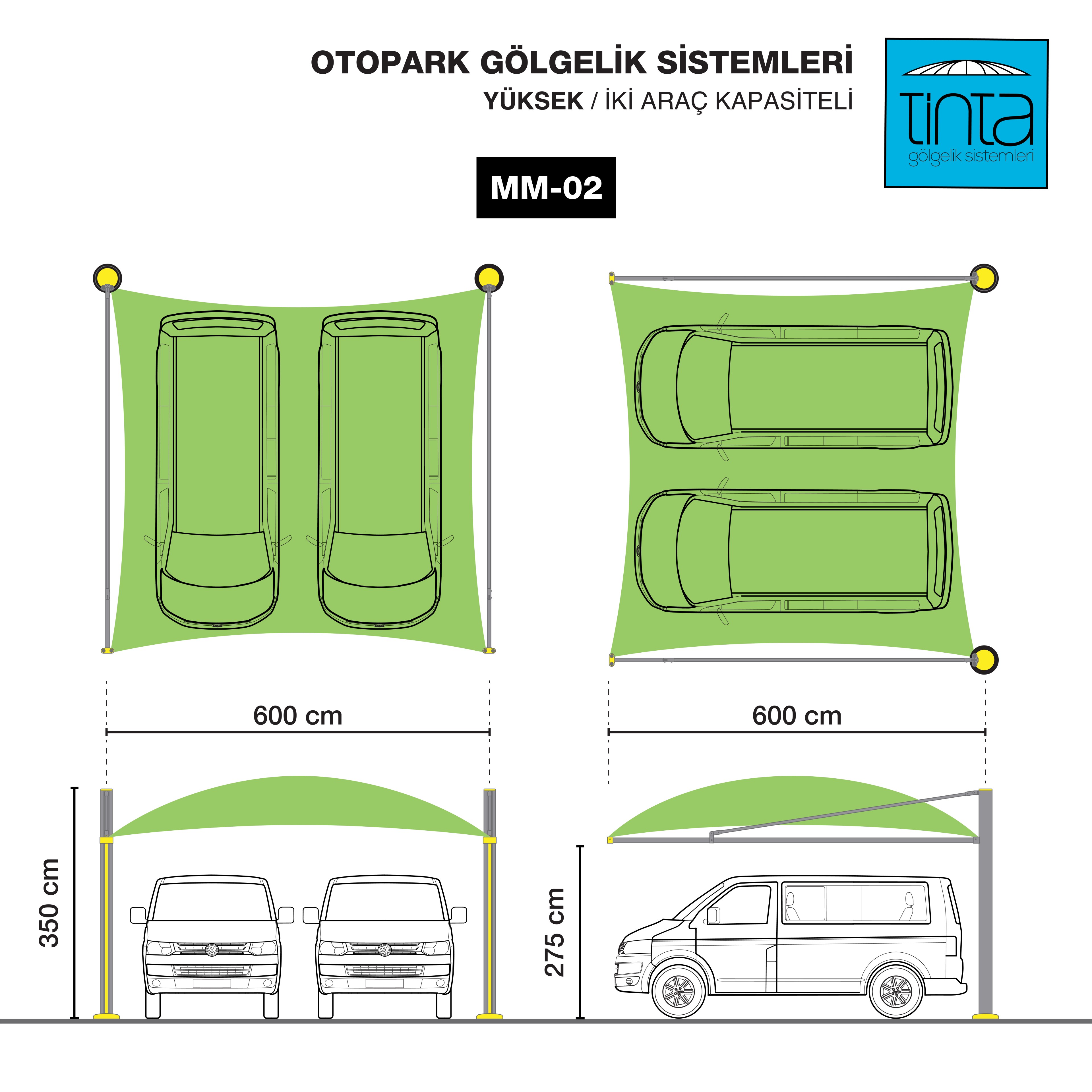 Otopark Gölgelik Sistemleri (Yüksek Araç Grupları)