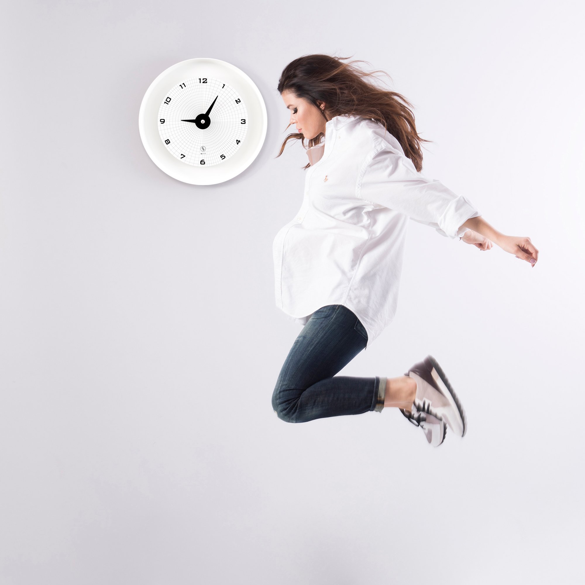 SY Time Adrasan 50 CM Wall Clock - 9311 Patented Magnetic Dial System, Adjustable Hands, Fiberglass and Aluminum Design
