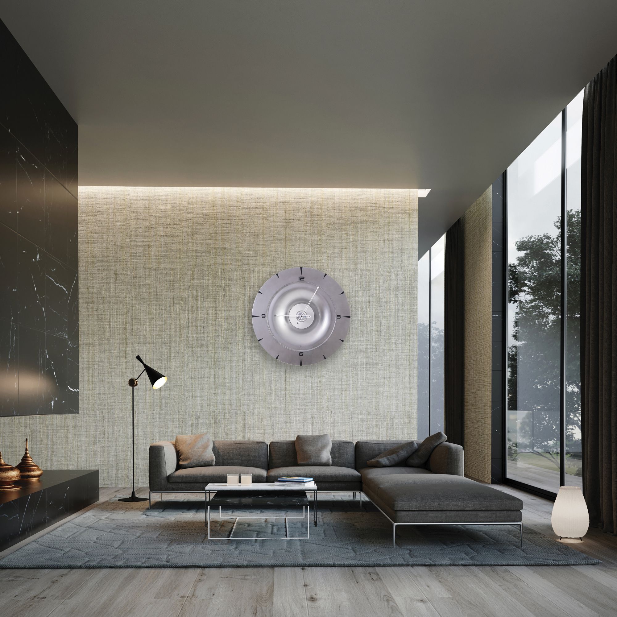 SY Time Efes 100 CM Wall Clock - 9878 Patented Magnetic Dial System, Adjustable Hands, Fiberglass and Aluminum Design