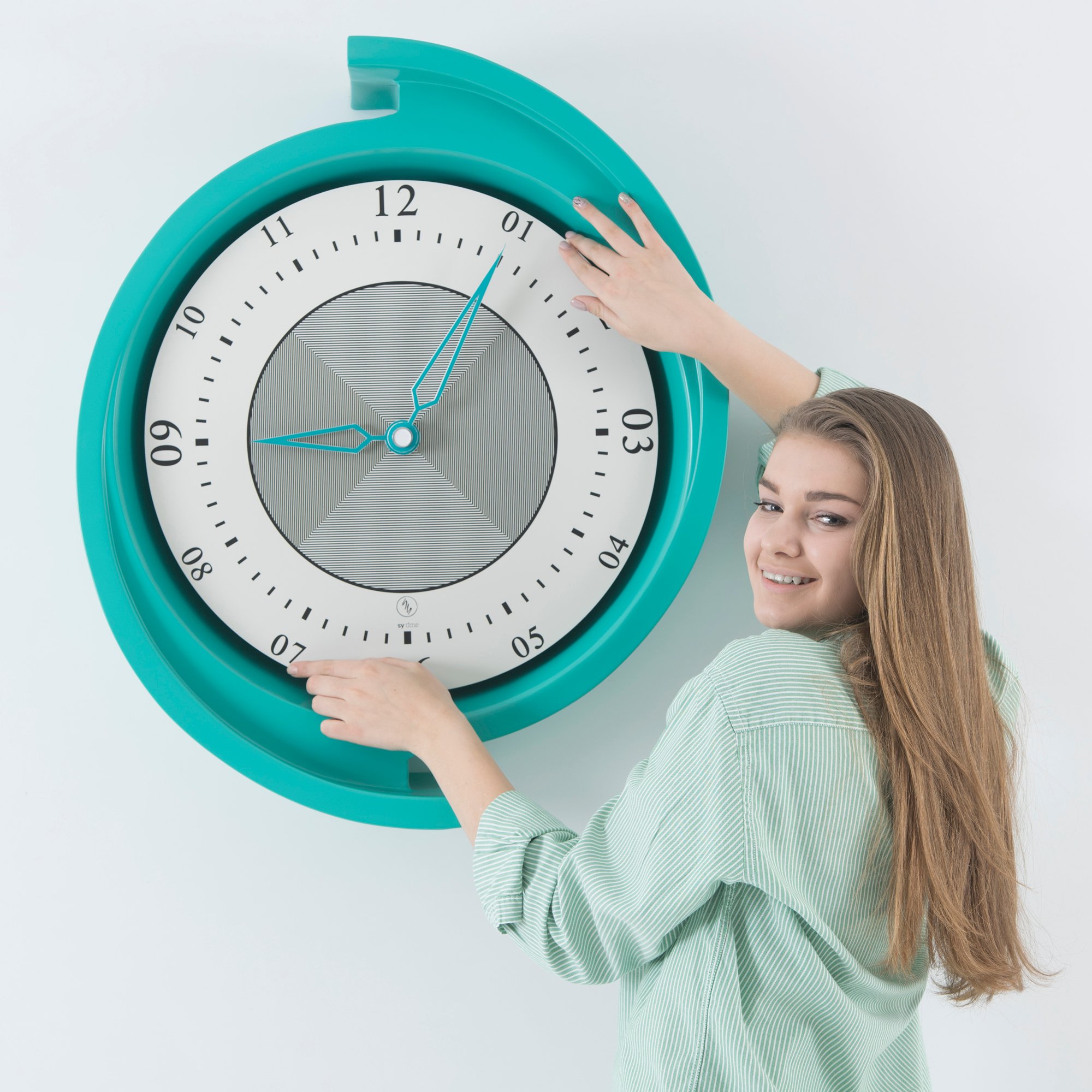 SY Time Pera 80 CM Duvar Saati - 6754 Patentli Manyetik Kadran Sistemi, Ayarlanabilir Kollar, Fiberglas ve Alüminyum Tasarım