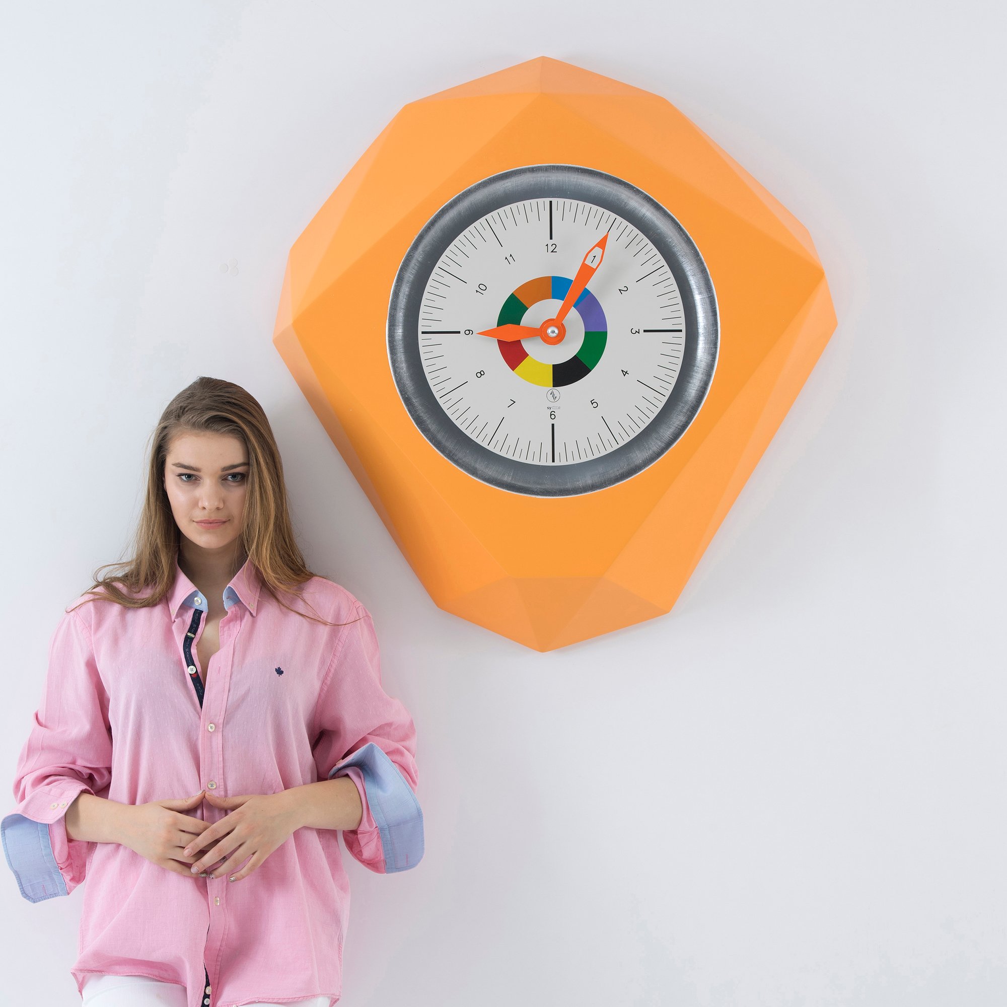 SY Time Cumra 90 CM Duvar Saati - 6686 Patentli Manyetik Kadran Sistemi, Ayarlanabilir Kollar, Fiberglas ve Alüminyum Tasarım