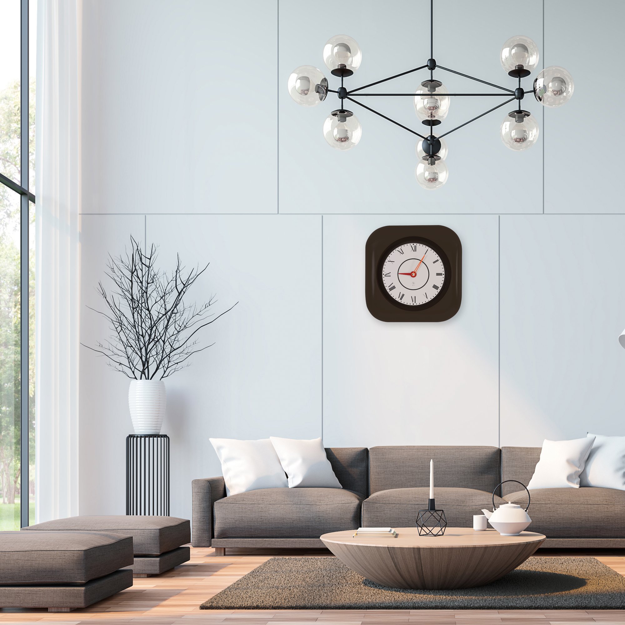 SY Time Knidos 80 CM Wall Clock - 7218 Patented Magnetic Dial System, Adjustable Hands, Fiberglass and Aluminum Design