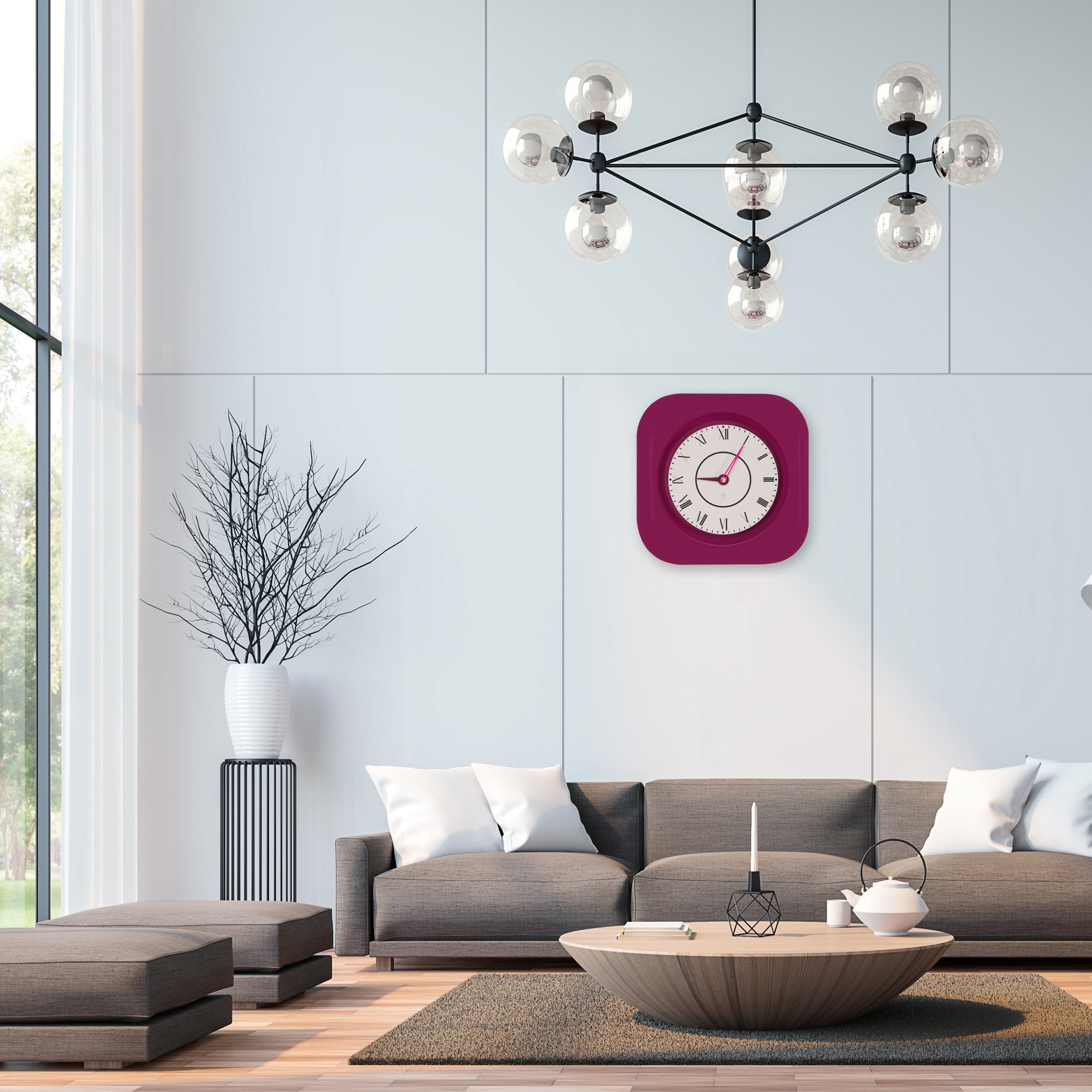 SY Time Knidos 80 CM Duvar Saati - 7195 Patentli Manyetik Kadran Sistemi, Ayarlanabilir Kollar, Fiberglas ve Alüminyum Tasarım