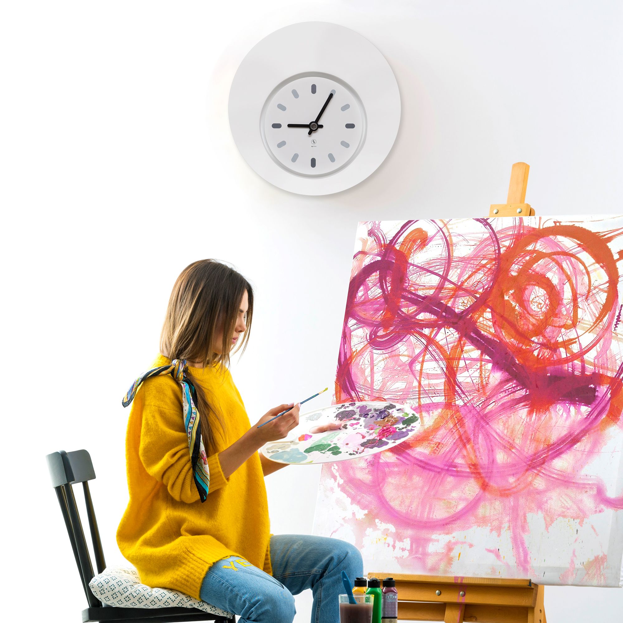 SY Time Troya 50 CM Duvar Saati - 9502 Patentli Manyetik Kadran Sistemi, Ayarlanabilir Kollar, Fiberglas ve Alüminyum Tasarım