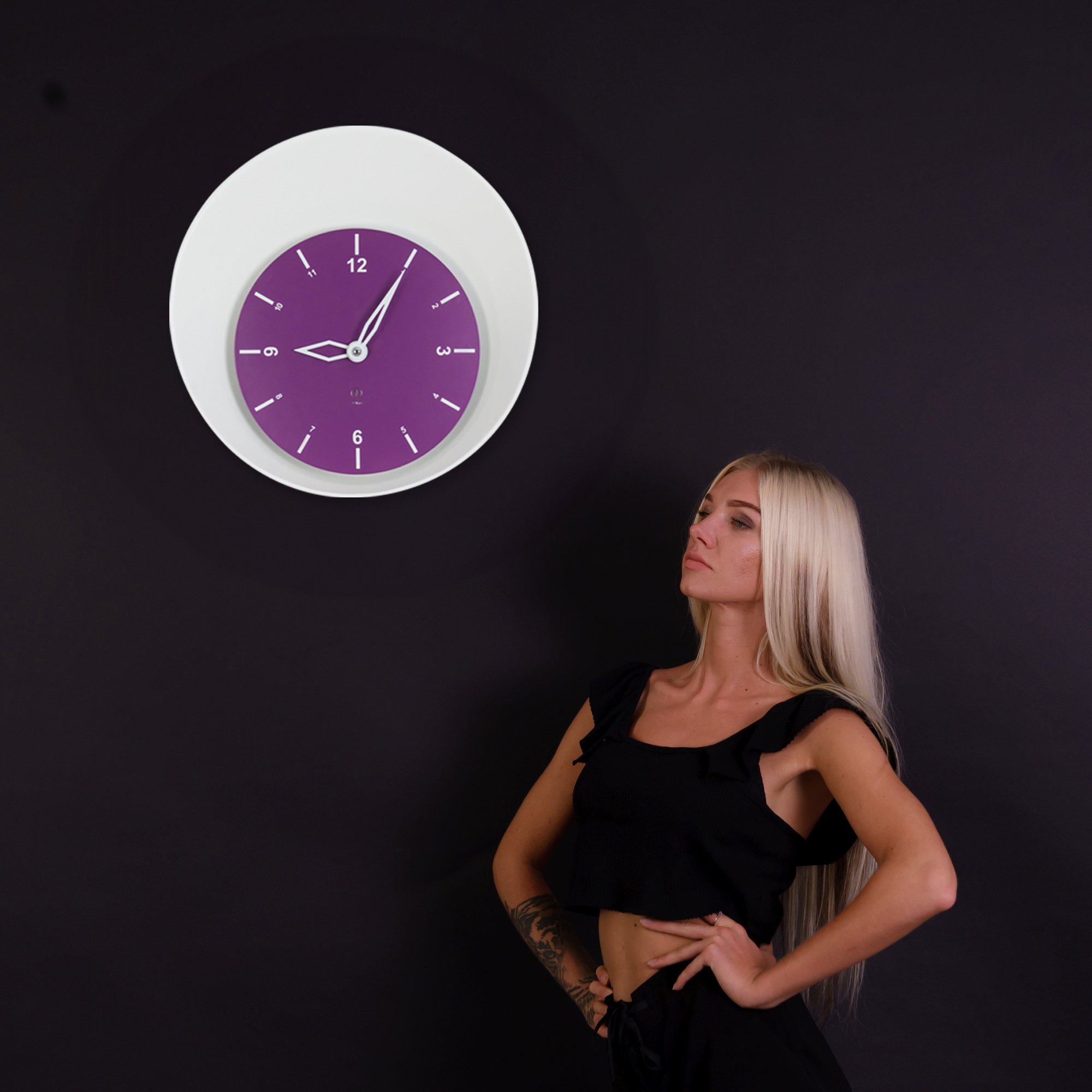 SY Time Termessos 50 CM Wall Clock - 9540 Patented Magnetic Dial System, Adjustable Hands, Fiberglass and Aluminum Design