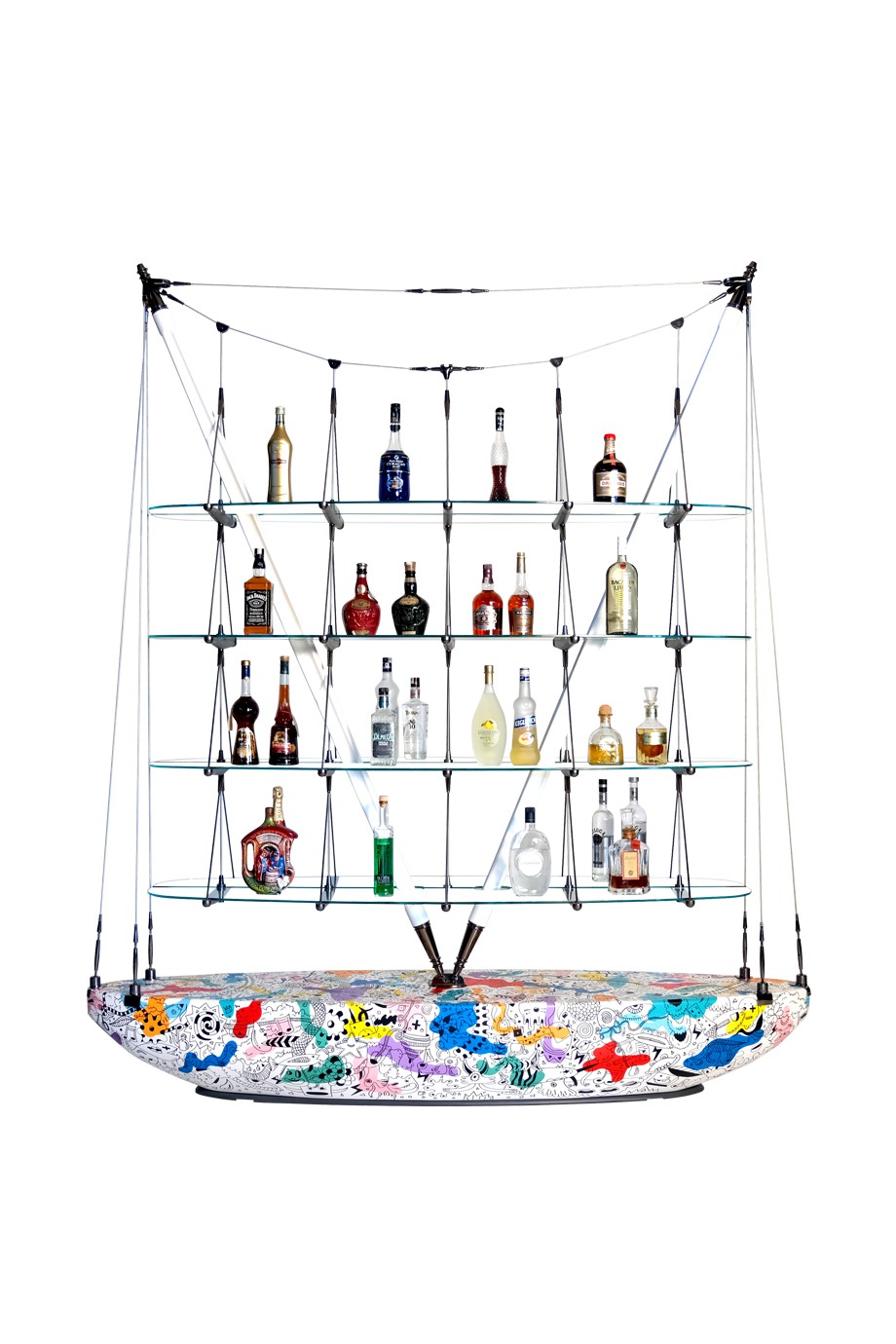 Magellan: Bookshelf and Alcohol Display Rack - Art Series