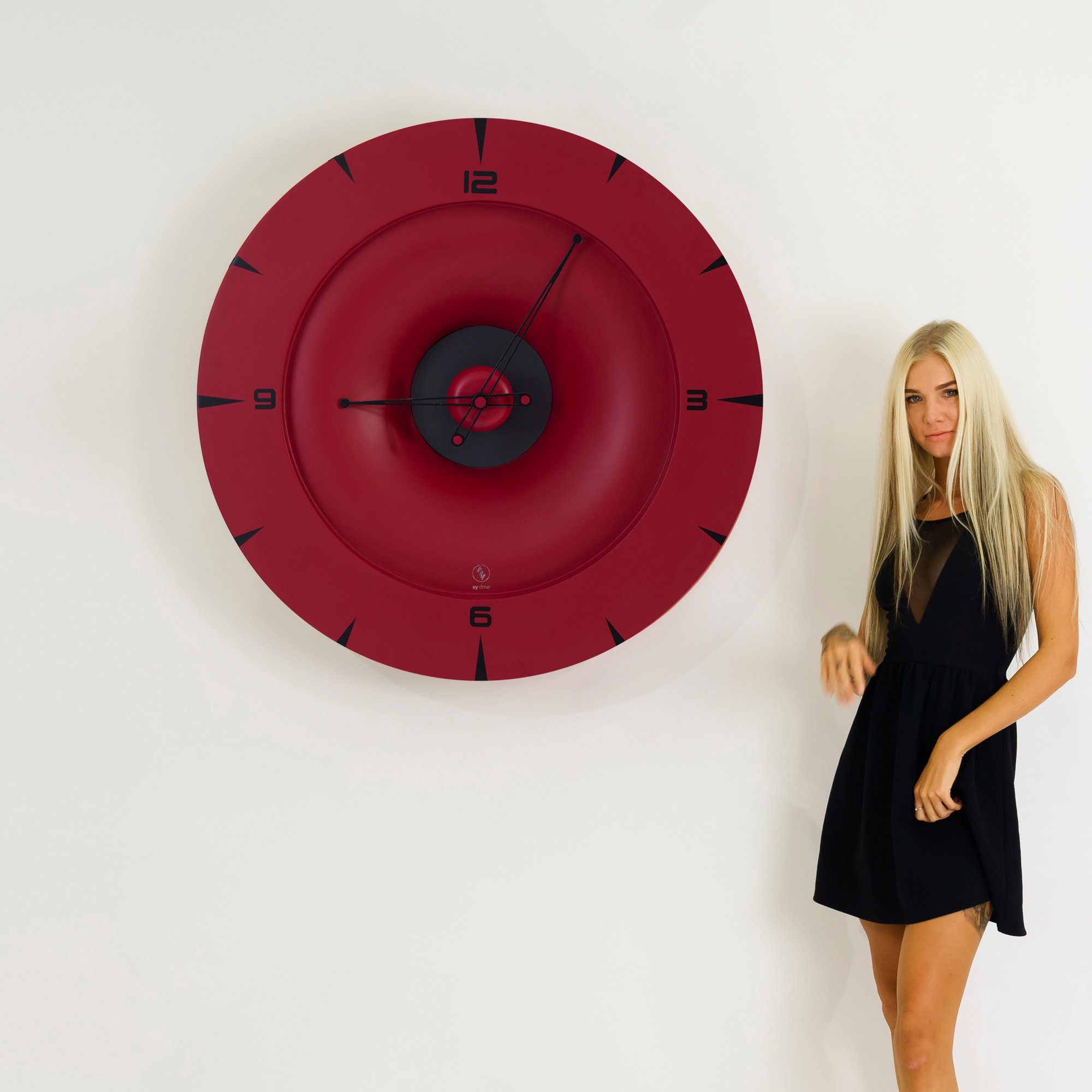 SY Time Efes 100 CM Wall Clock Patented Magnetic Dial System, Adjustable Hands, Fiberglass and Aluminum Design