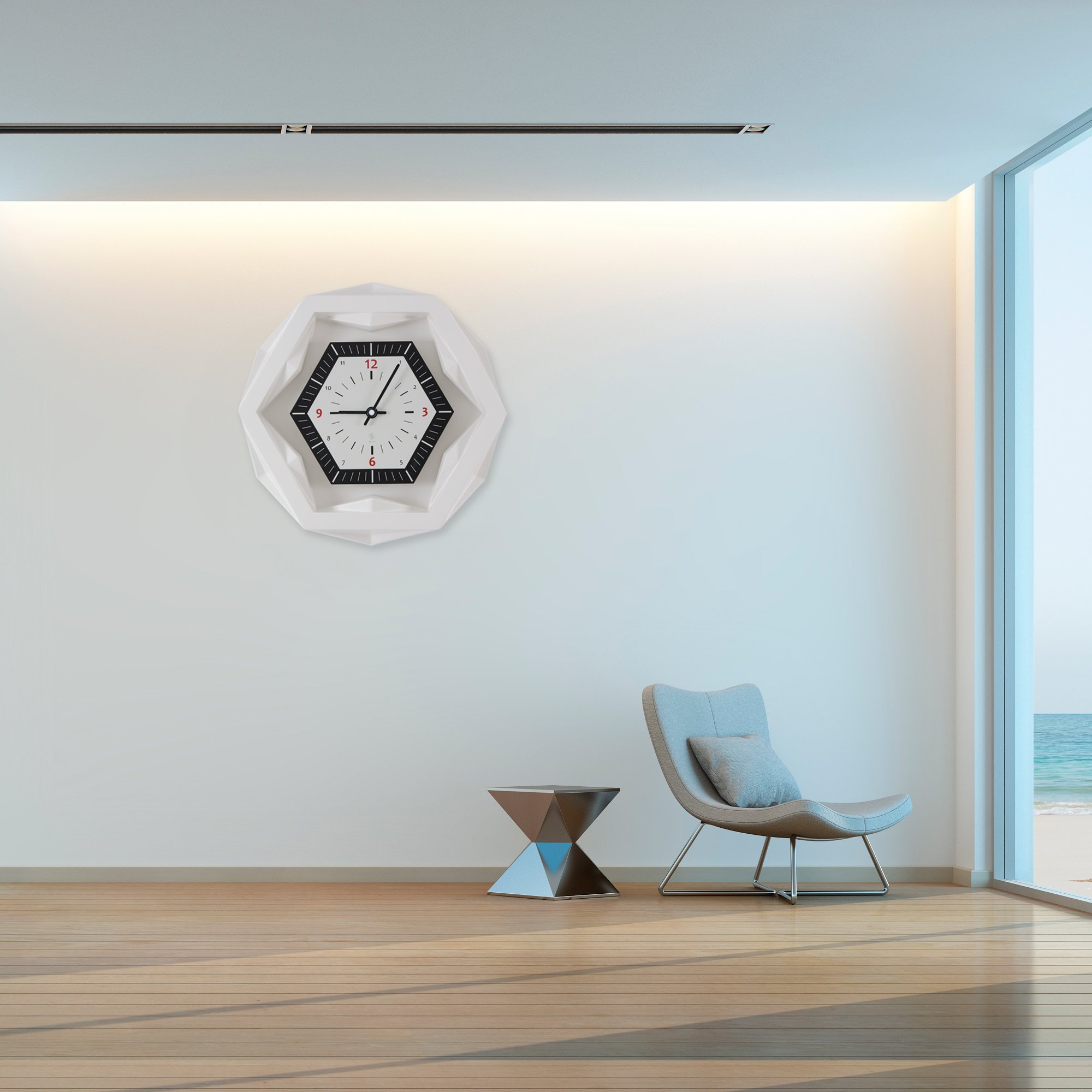 SY Time Bodrum 90 CM Wall Clock Patented Magnetic Dial System, Adjustable Arms, Fiberglass and Aluminum Design