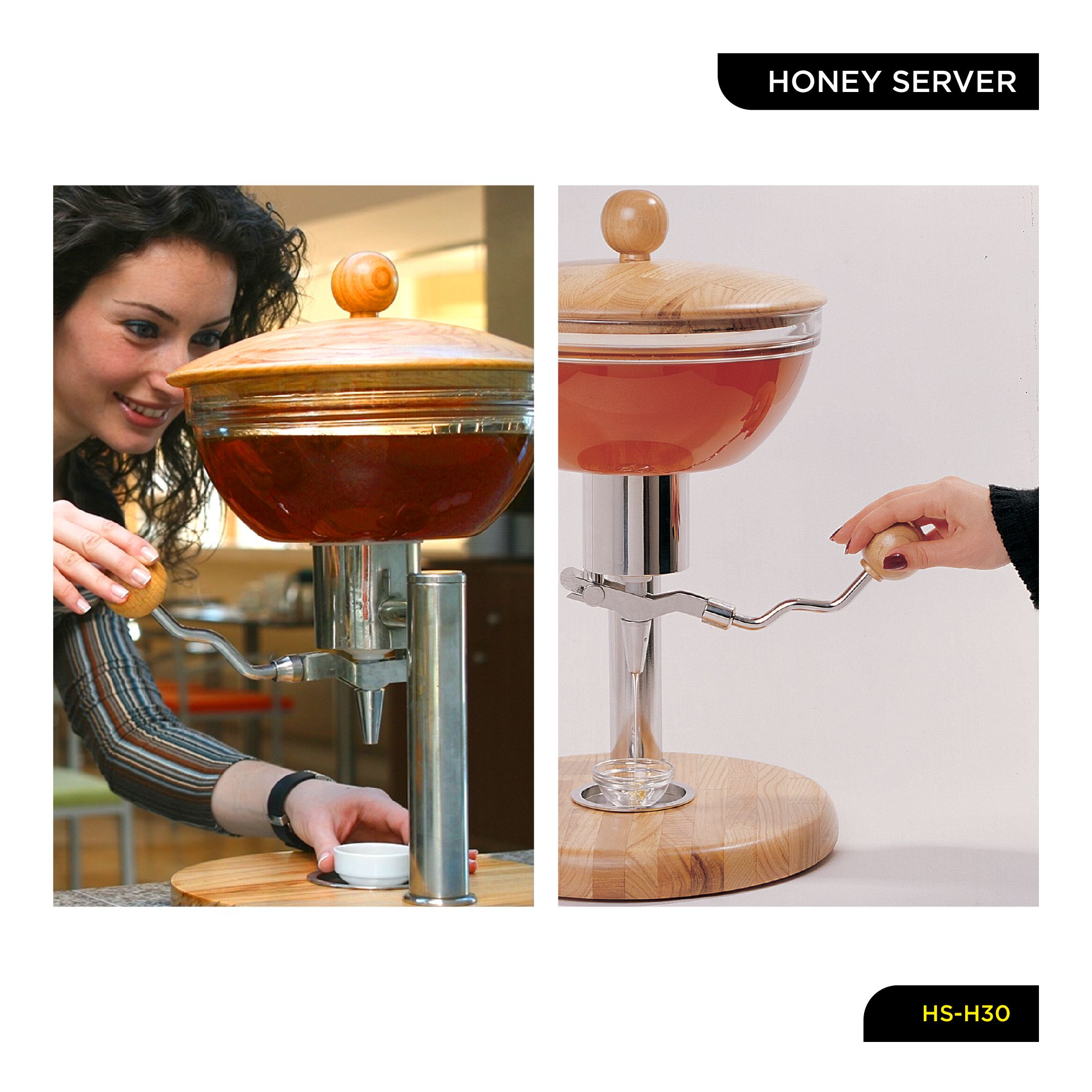 Honey Jar - Special Design Honey Server for Home, Hotel and Restaurant, Dispenses 10g Honey, Stylish, Durable - Balmatik