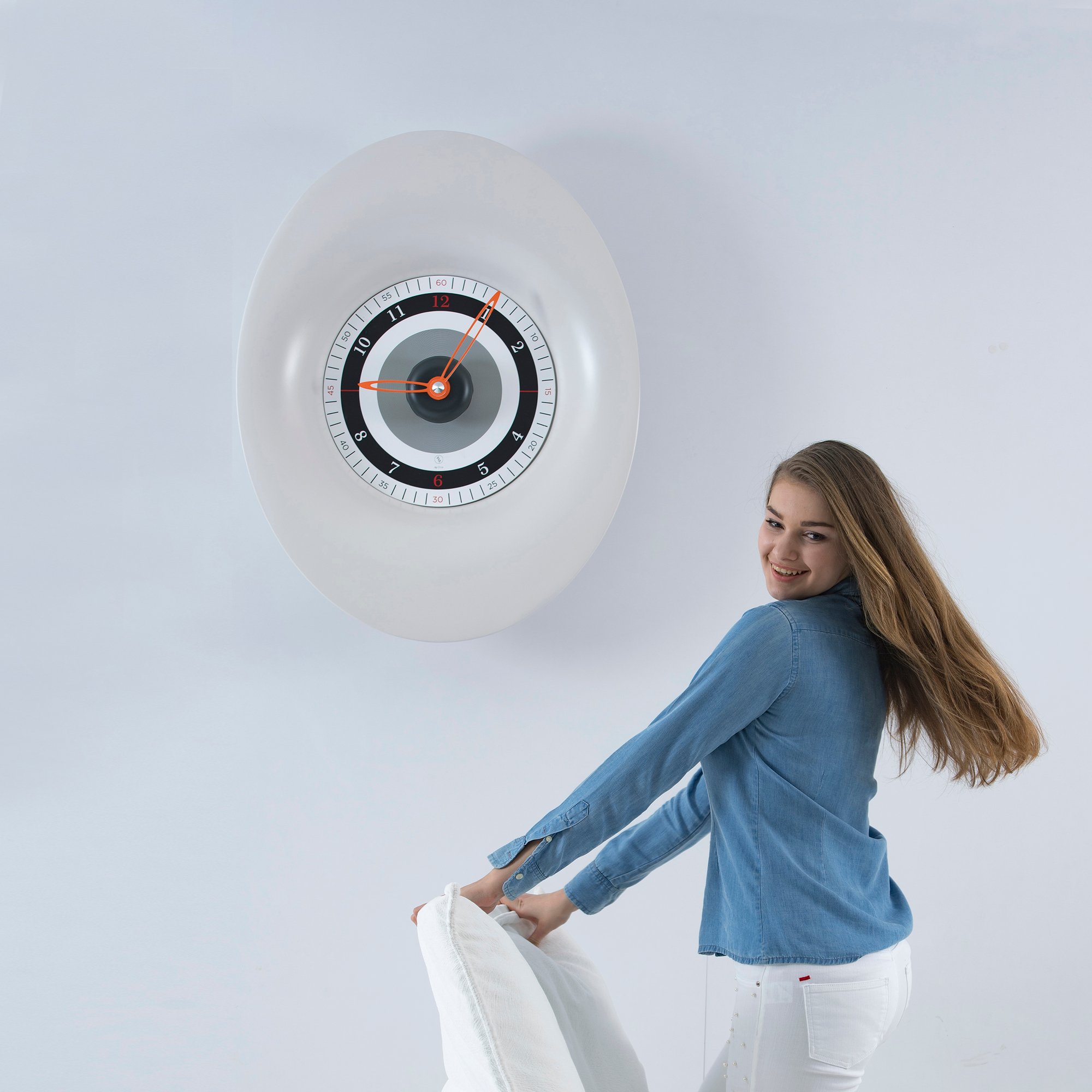 SY Time Demre 90 CM Wall Clock Patented Magnetic Dial System, Adjustable Hands, Fiberglass and Aluminum Design