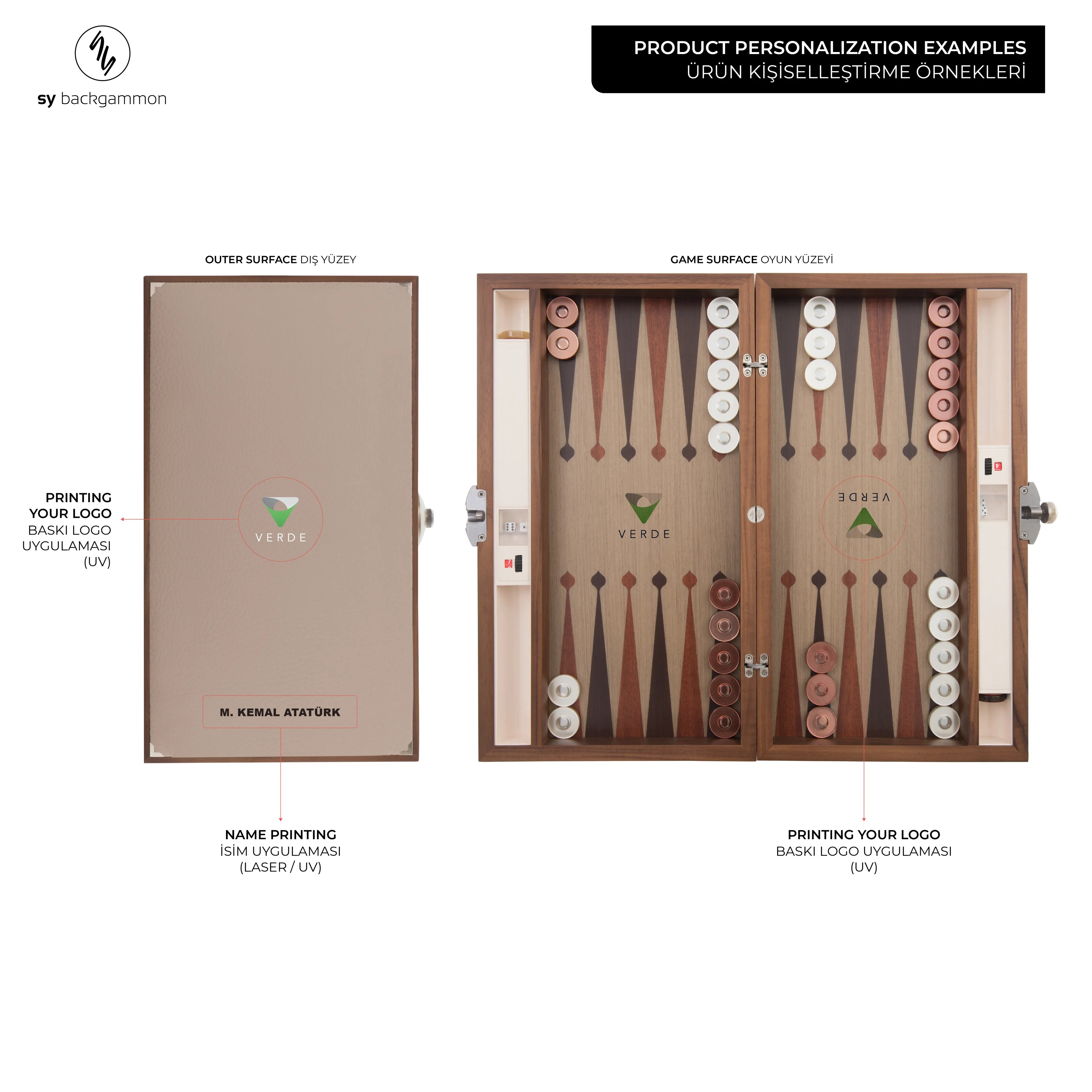 Era Tavla 35 El Yapımı Tavla Takımı - Ultramarin Deri ile Kişiselleştirilmiş Premium, Özel İsim ve Logo, Yüksek Kaliteli Ahşap Tahta - 138