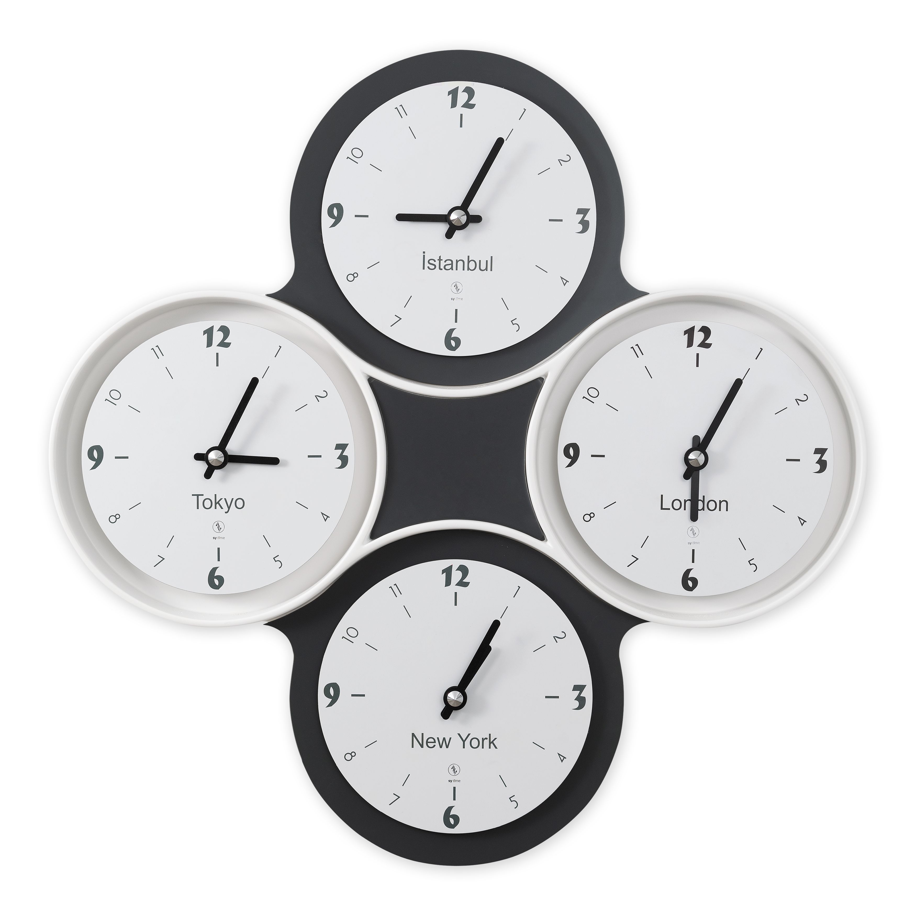 SY Time Alaçatı Hotel Wall Clock / Reception Clock Patented Magnetic Dial System, Adjustable Hands, Fiberglass and Aluminum Design