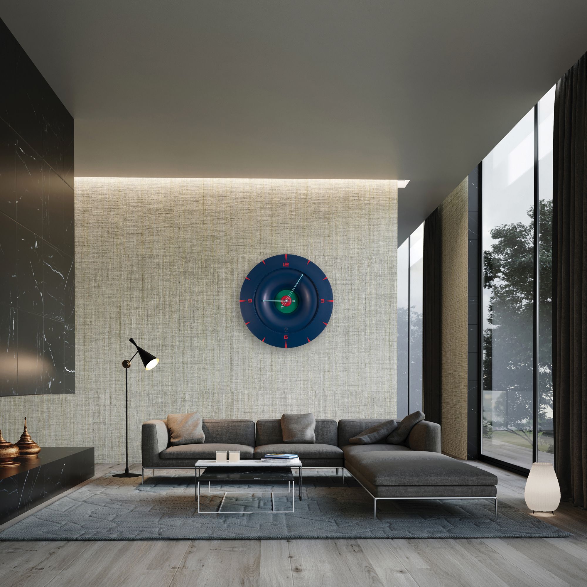 SY Time Efes 100 CM Duvar Saati - 9076 Patentli Manyetik Kadran Sistemi, Ayarlanabilir Kollar, Fiberglas ve Alüminyum Tasarım