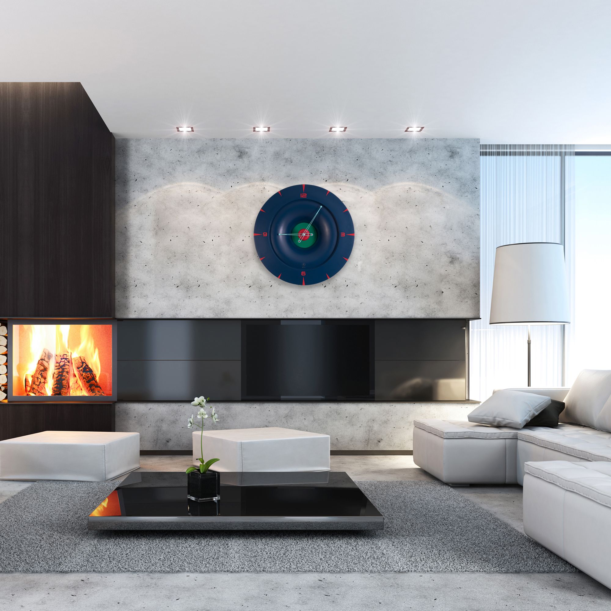 SY Time Efes 100 CM Duvar Saati - 9076 Patentli Manyetik Kadran Sistemi, Ayarlanabilir Kollar, Fiberglas ve Alüminyum Tasarım