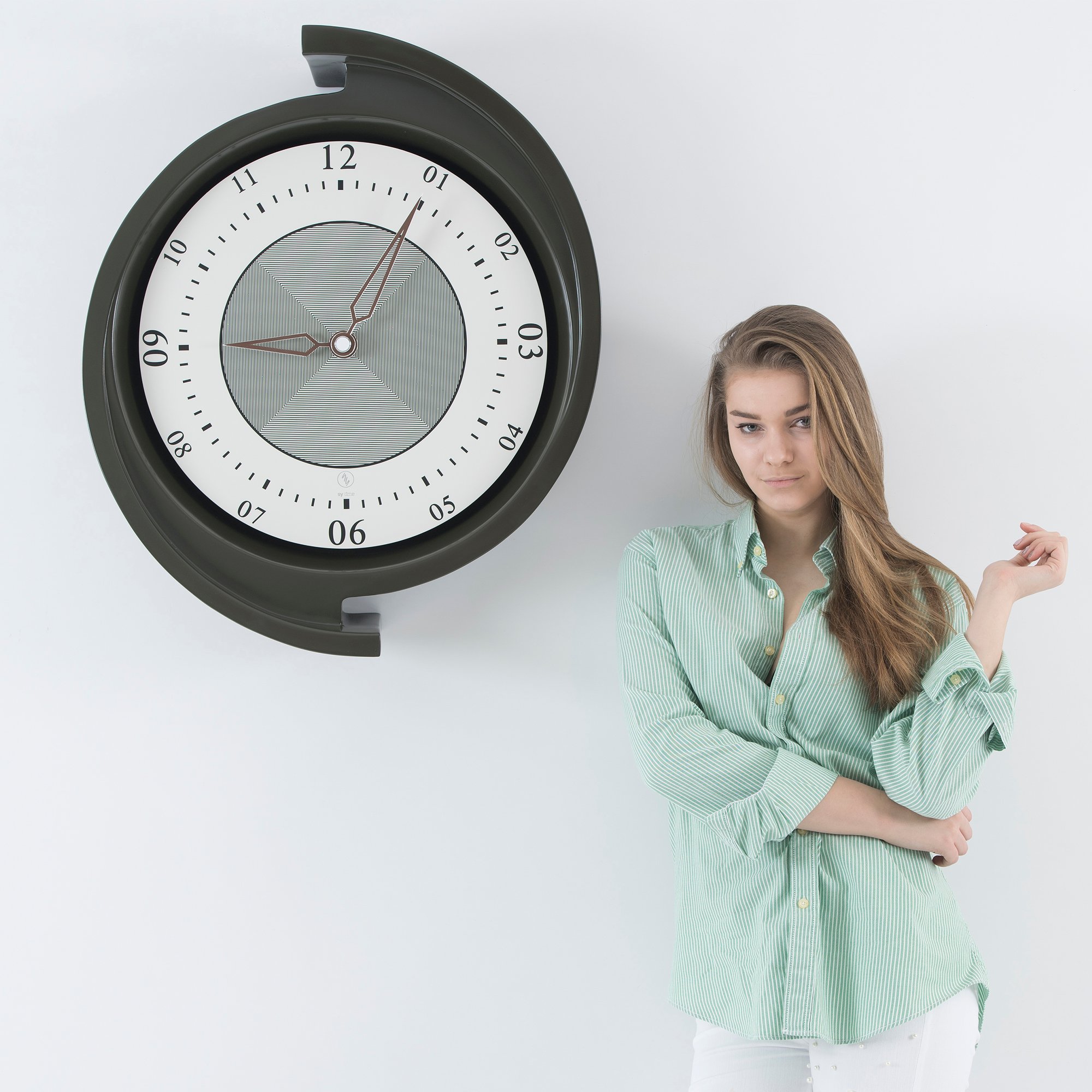 SY Time Pera 80 CM Duvar Saati - 6785 Patentli Manyetik Kadran Sistemi, Ayarlanabilir Kollar, Fiberglas ve Alüminyum Tasarım