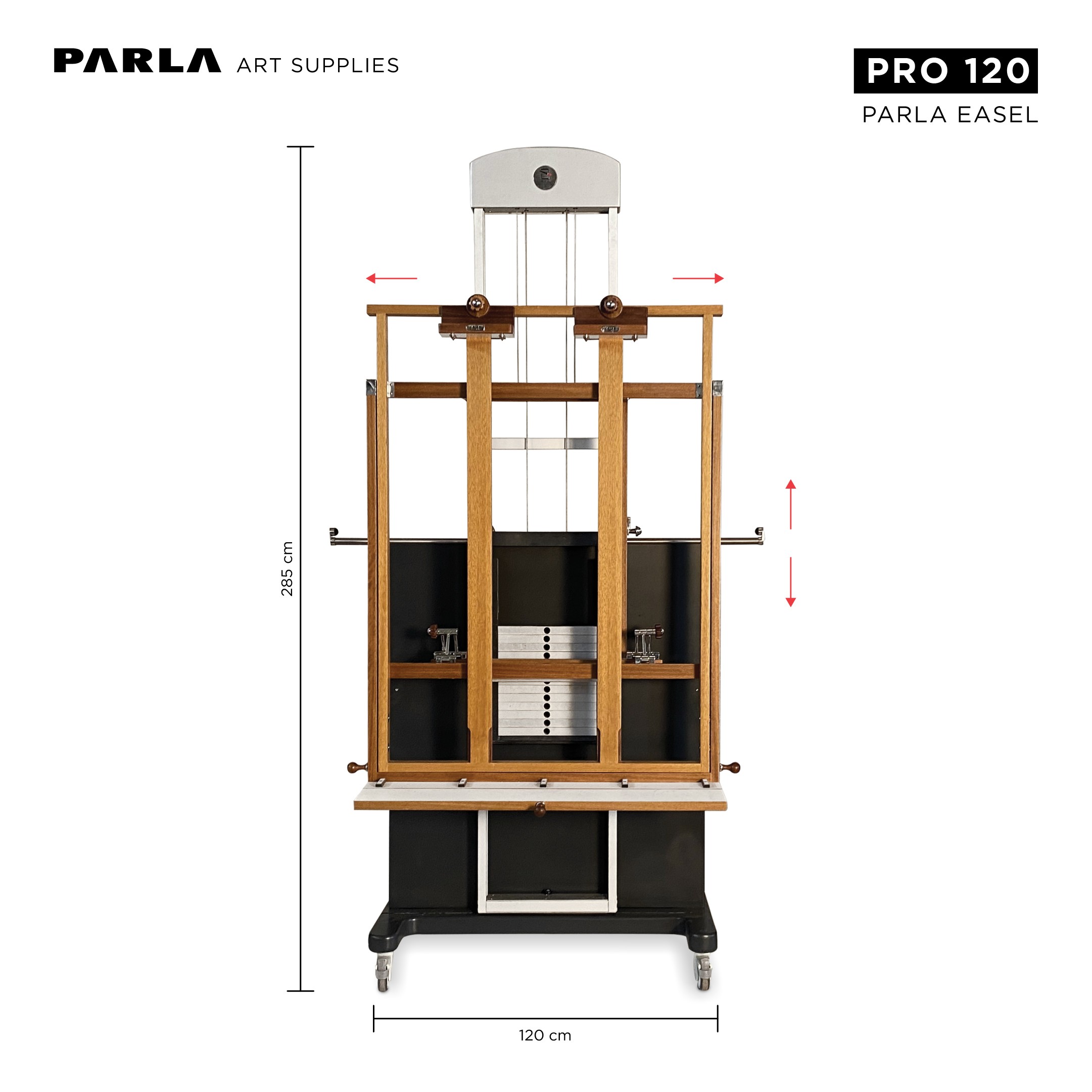 Pro Series Easel 120: Professional Iroko Wooden Portable Special Design Easel Stand for Artists and Museums